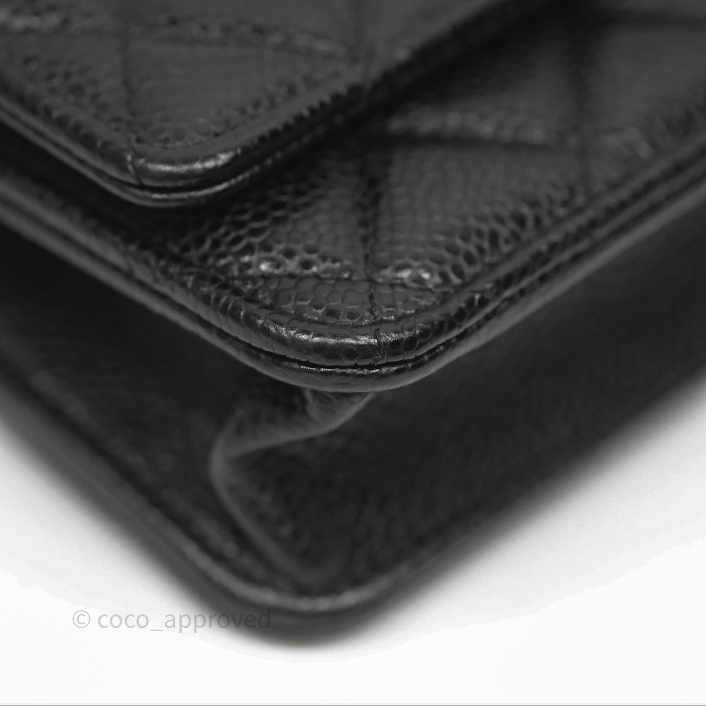 Chanel Classic Wallet On Chain WOC Quilted Black Caviar Gold Hardware
