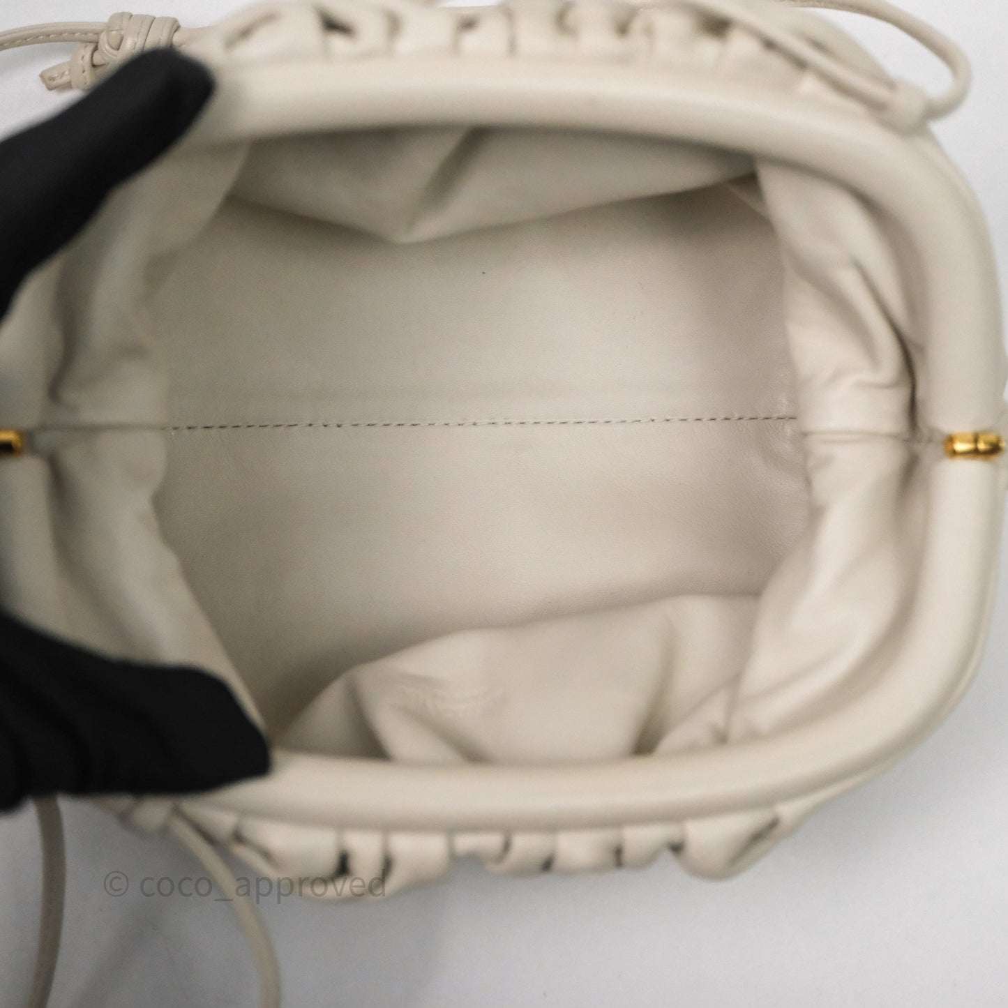 Bottega Veneta The Mini Pouch Ivory Calfskin