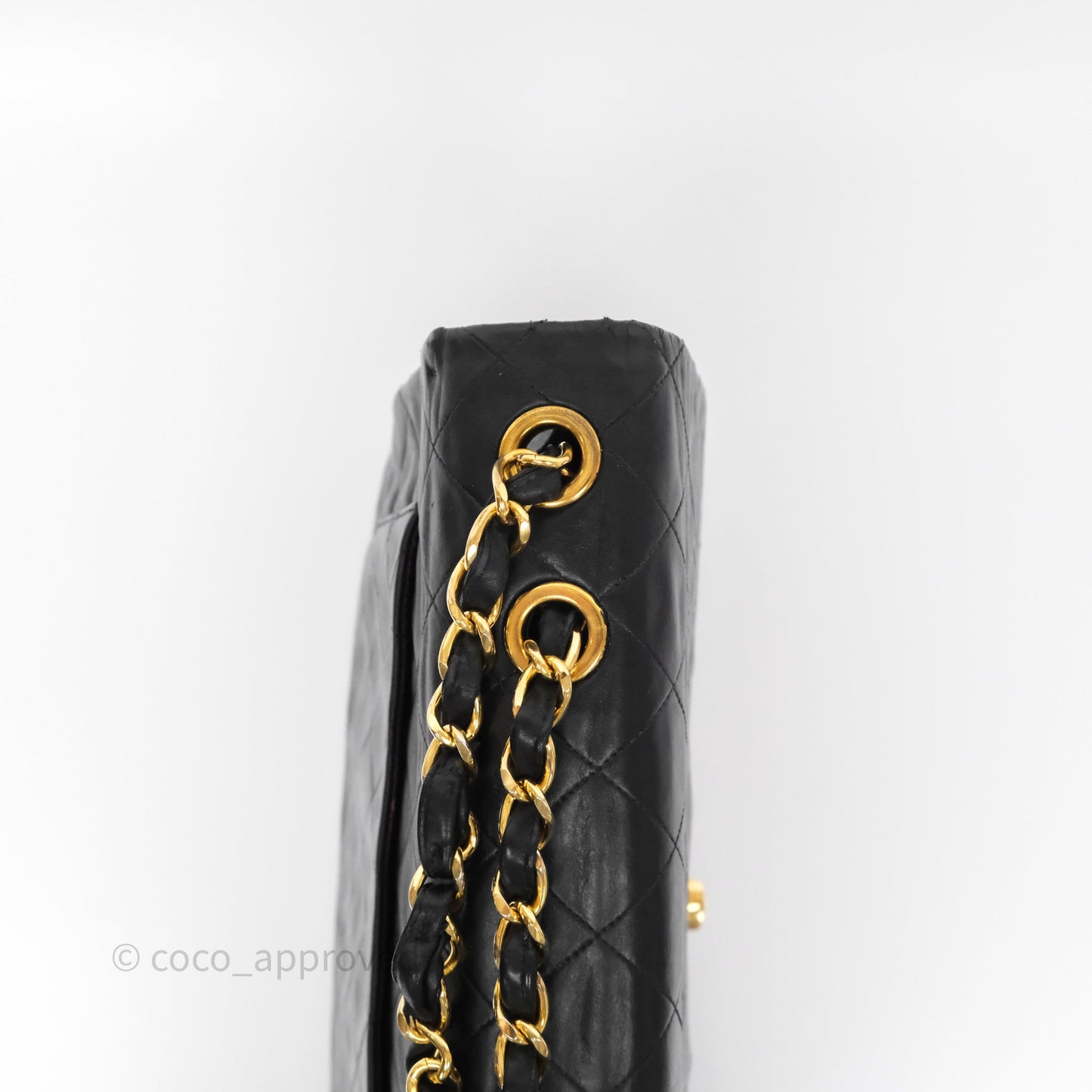 Chanel Vintage XL Jumbo Single Flap Black Lambskin 24K Gold Hardware