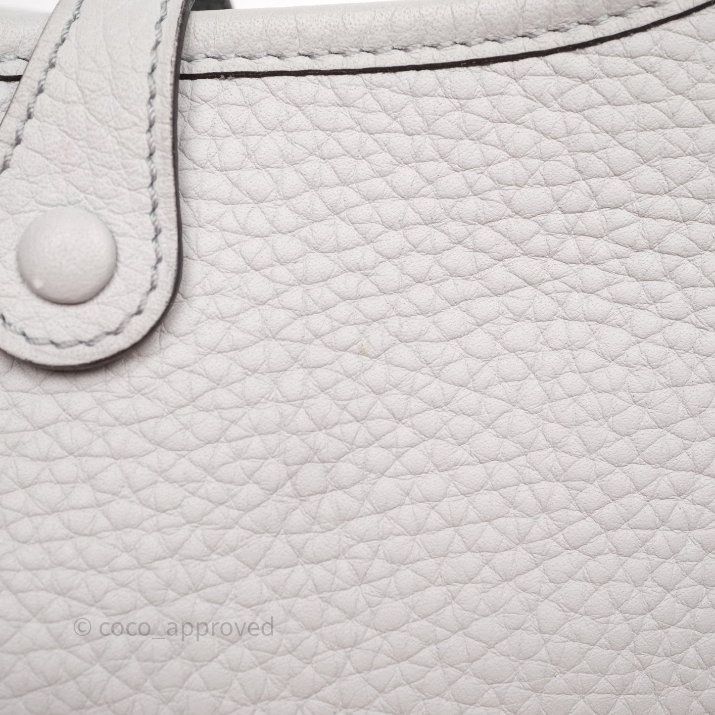Hermès Mini Evelyne 16 Bleu Pale/Nata 08 Clemence Palladium Hardware