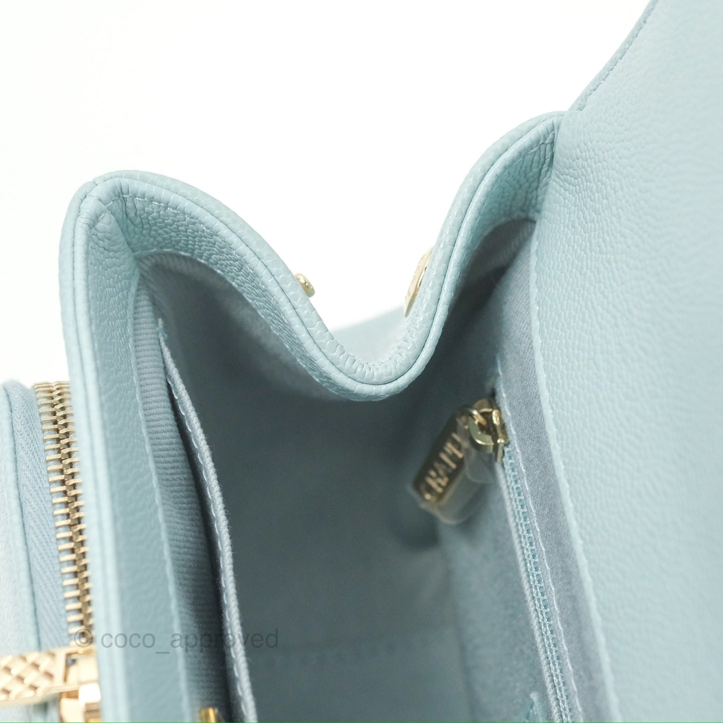 Chanel Quilted Small Business Affinity Flap Blue Caviar Gold Hardware