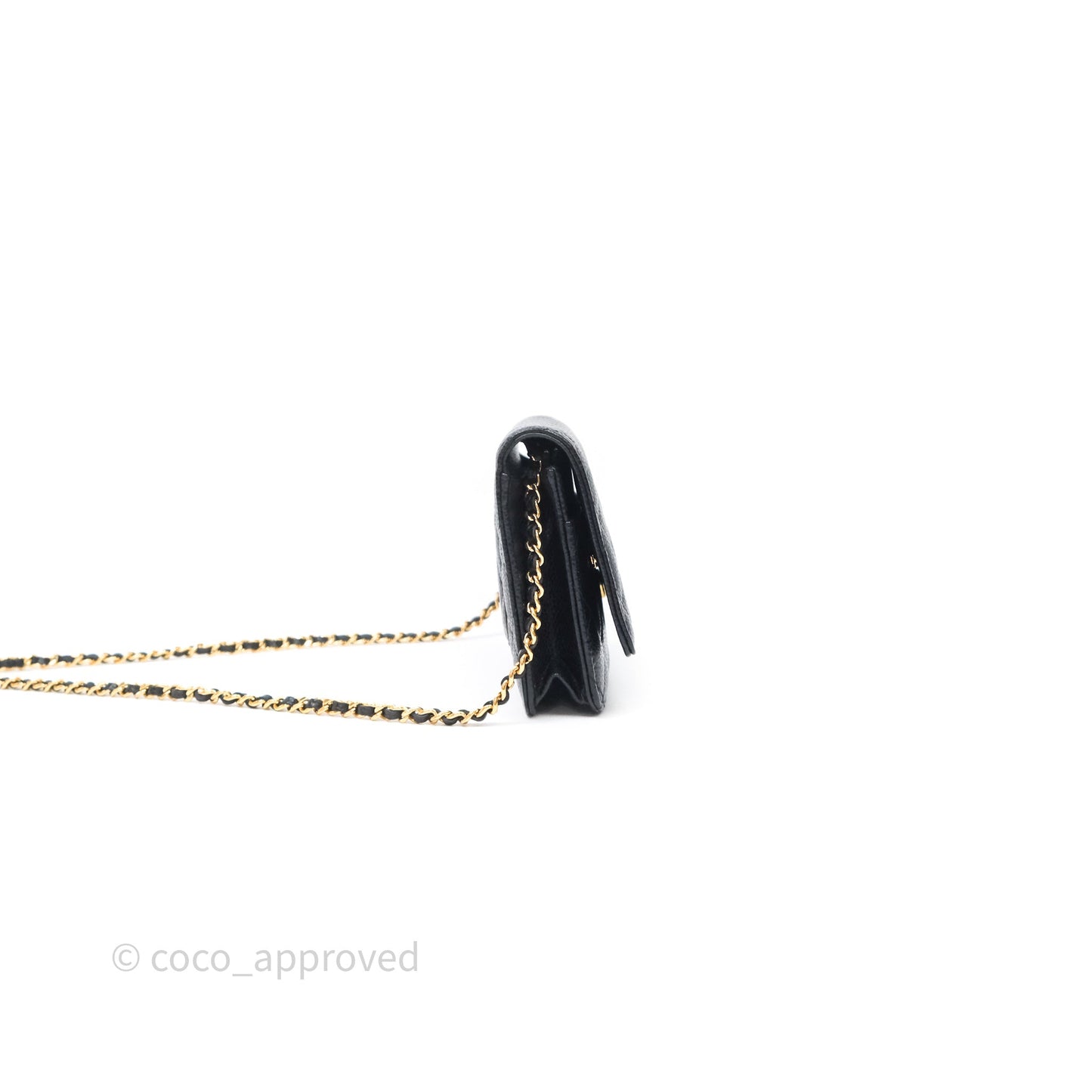 Chanel Quilted WOC Black Caviar Gold Hardware