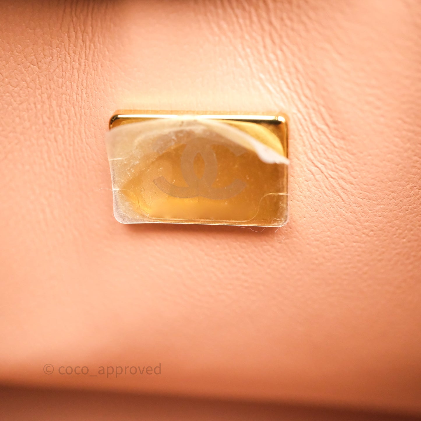 Chanel Small Classic Flap Quilted Dark Peach Beige Lambskin Gold Hardware