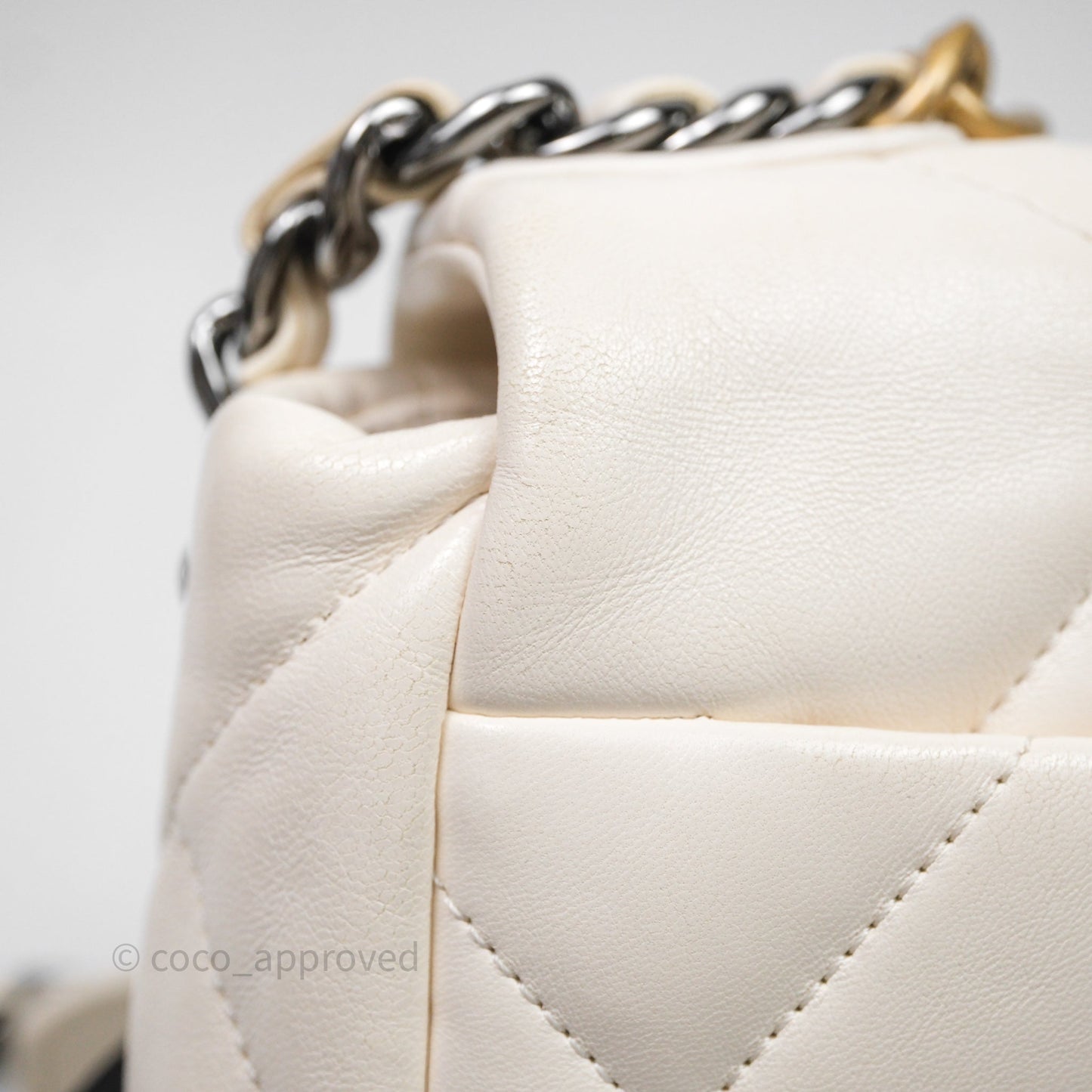 Chanel 19 Small Ivory White Mixed Hardware