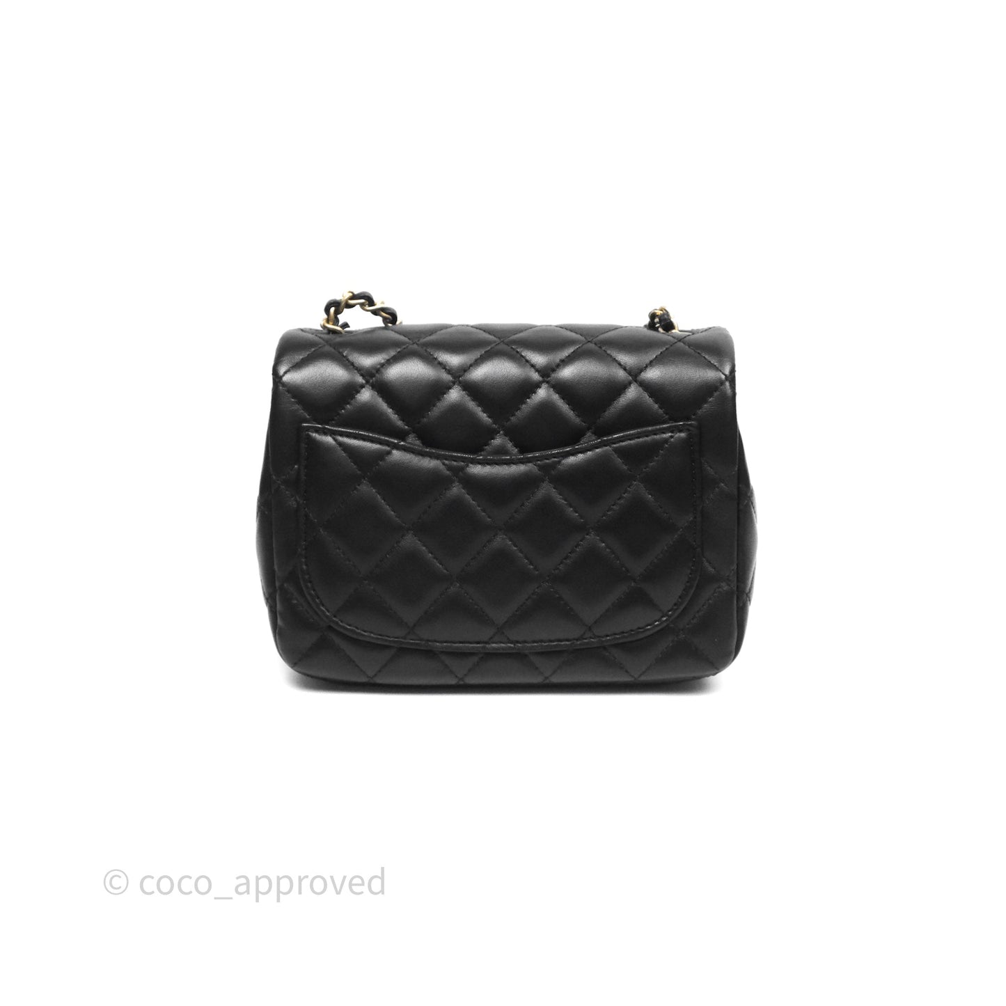 Chanel Romance Mini Square Flap Black Lambskin Aged Gold Hardware