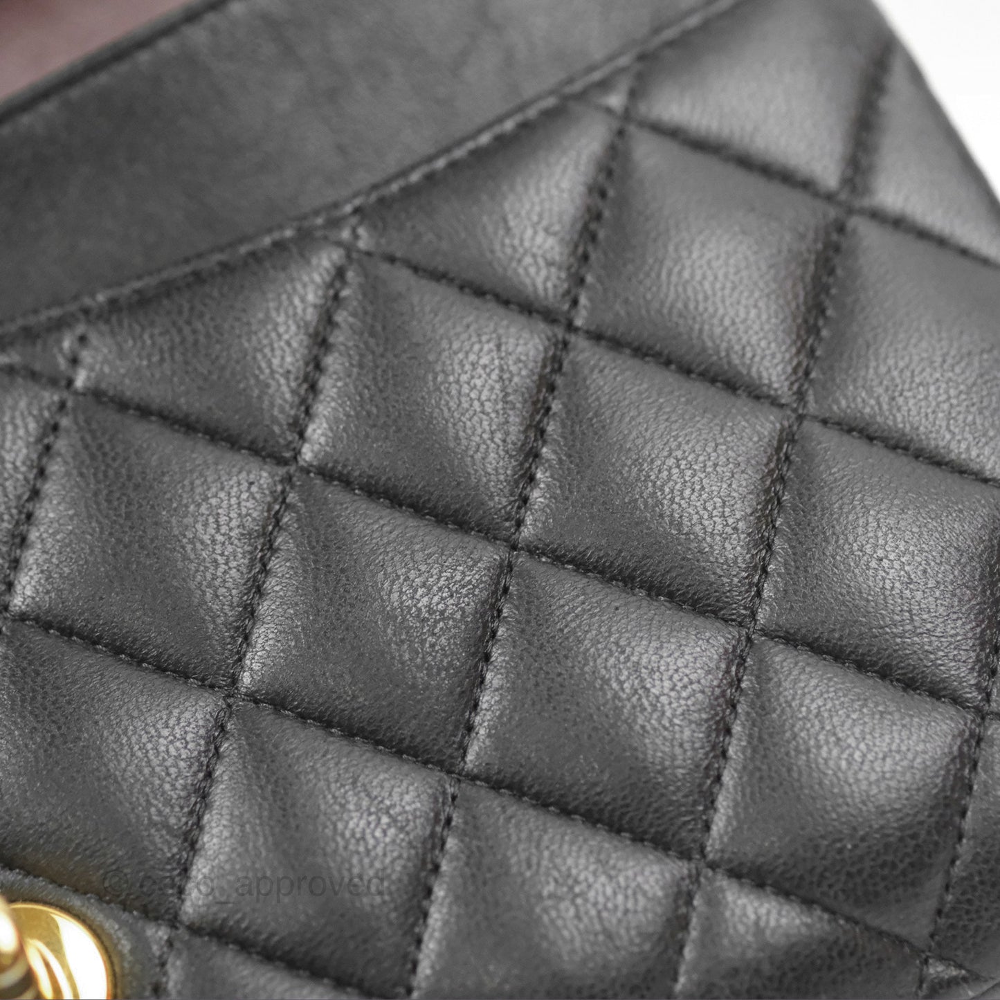 Chanel Classic M/L Medium Flap Quilted Black Lambskin Gold Hardware