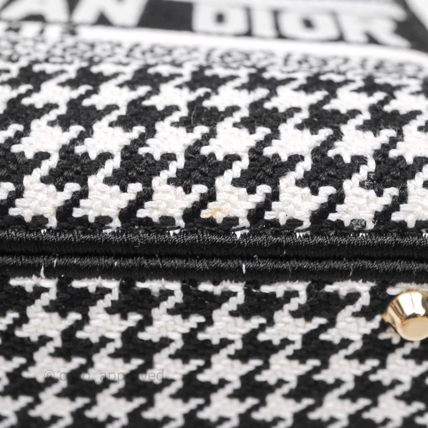 Christian Dior Mini Lady D-Lite Bag Black White Houndstooth
