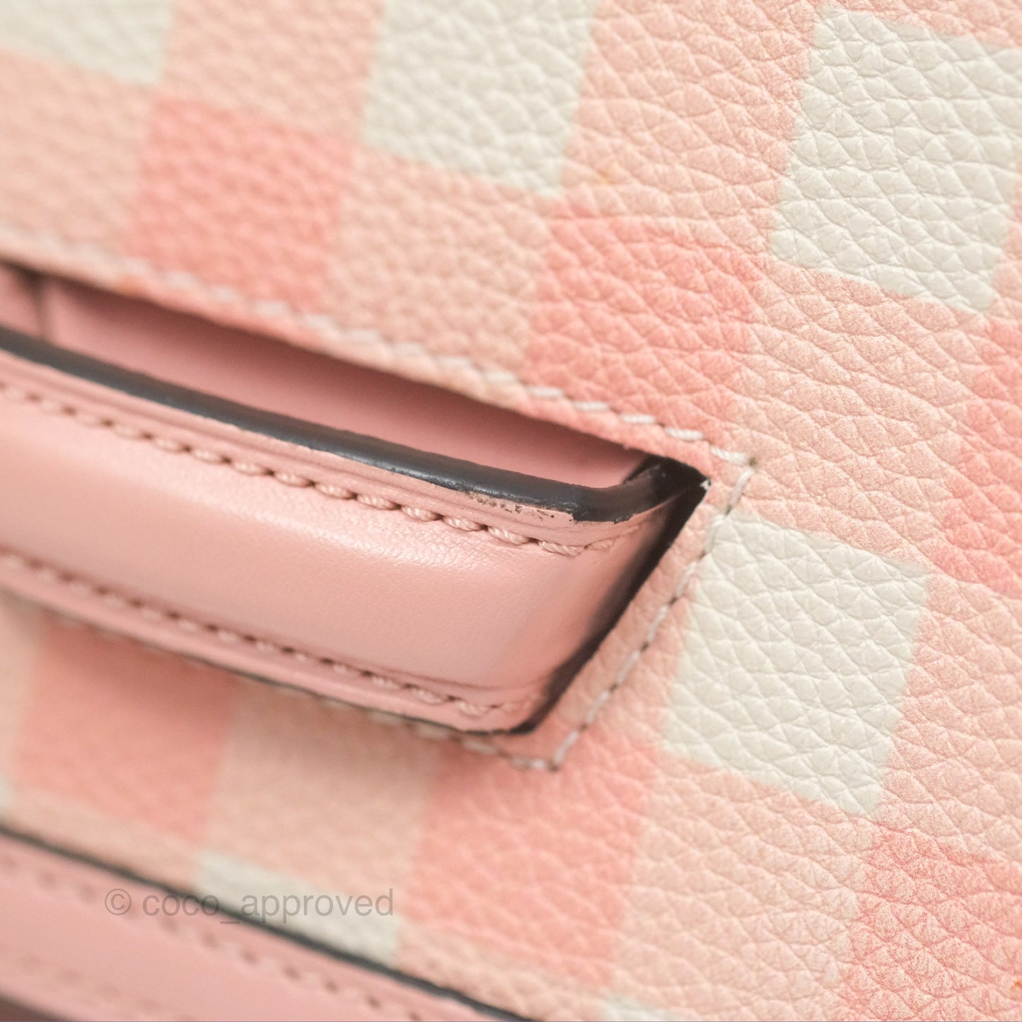 Loewe Small Barcelona Pink White Checkered Calfskin Silver Hardware