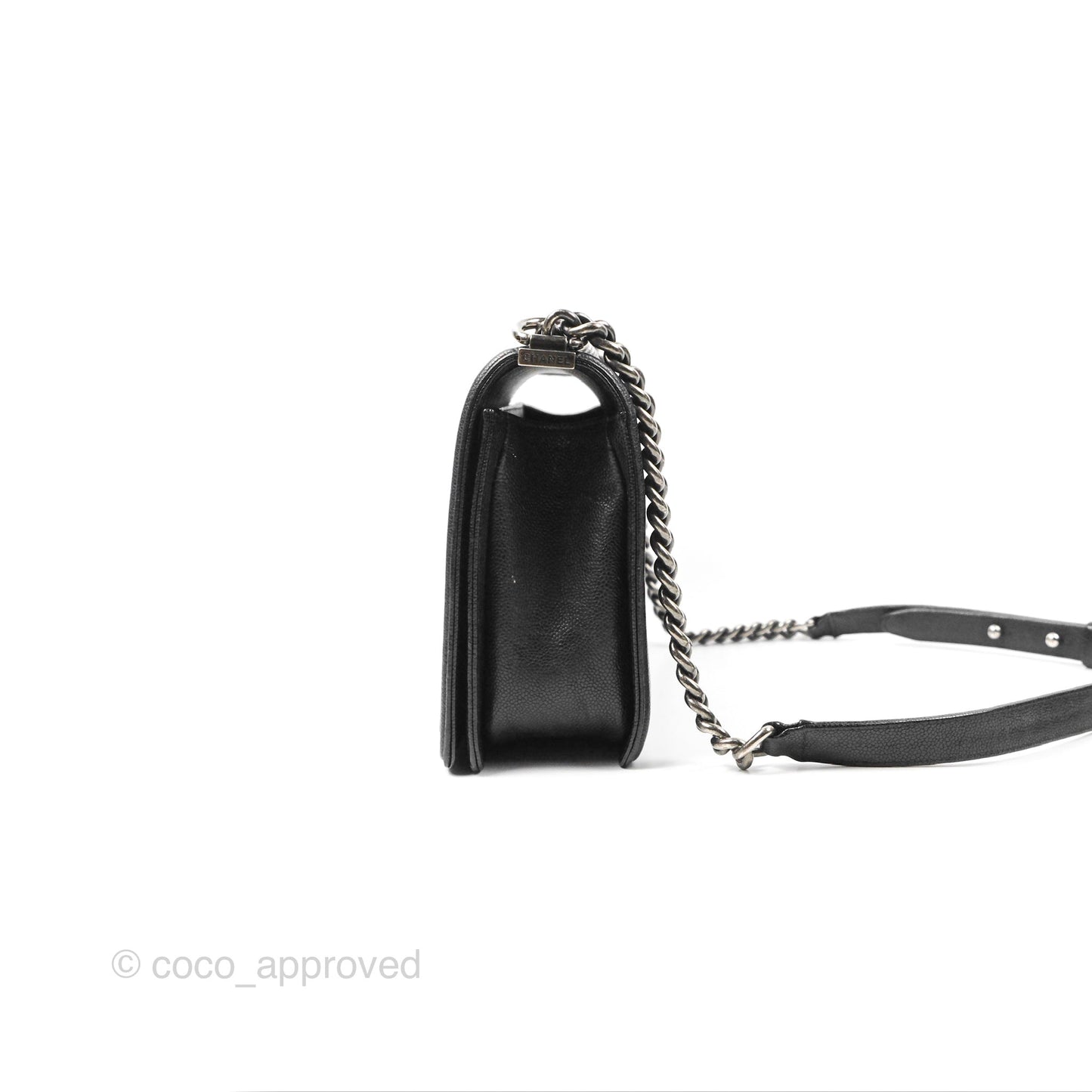 Chanel Quilted New Medium Boy Black Caviar Ruthenium Hardware