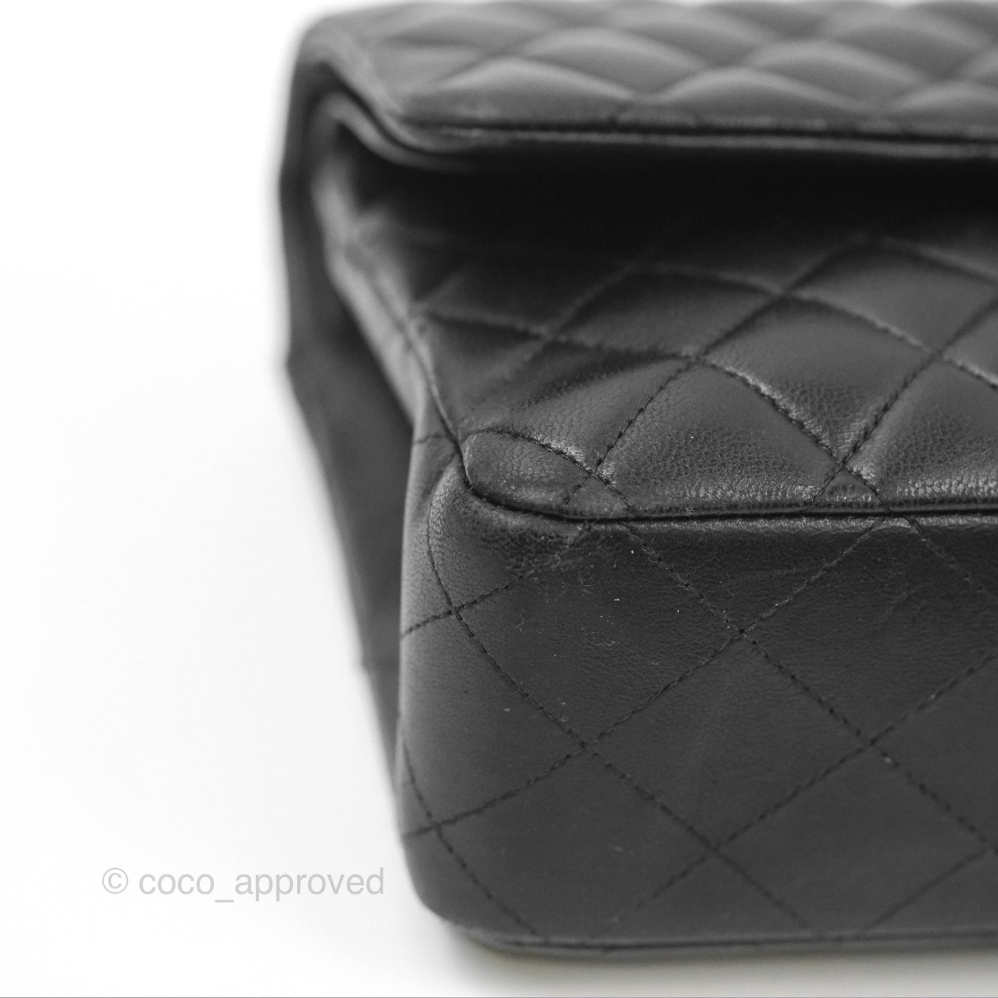 Chanel Classic M/L Medium Flap Quilted Black Lambskin Gold Hardware