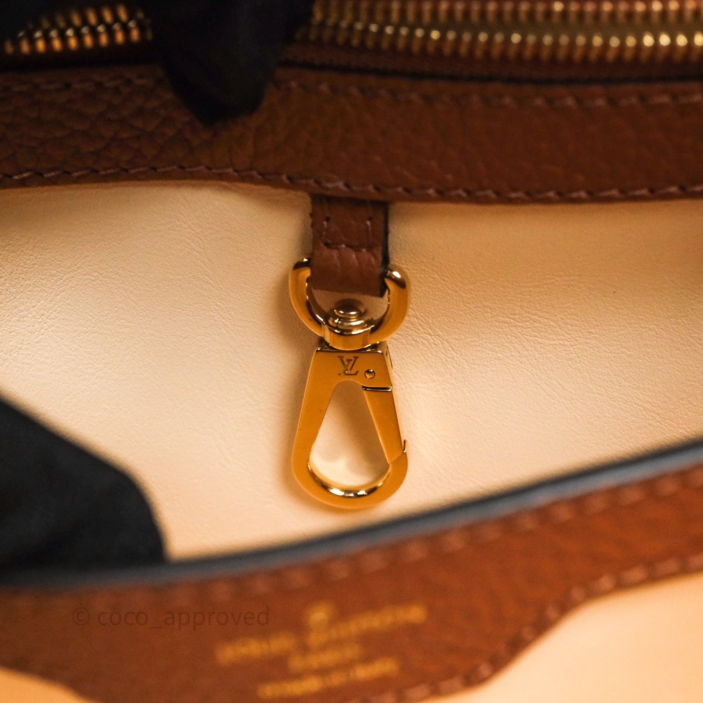 Louis Vuitton Taurillon Capucines BB Tan Gold Hardware
