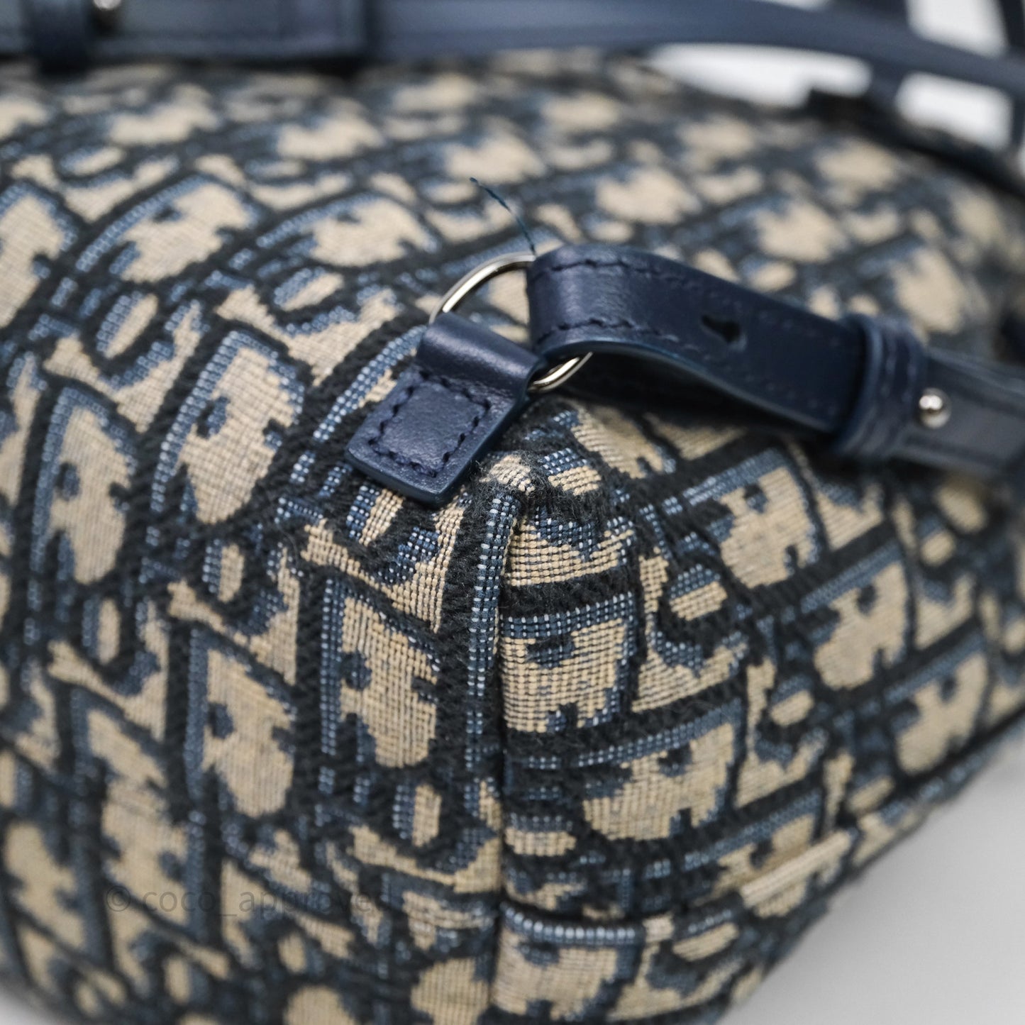 Christian Dior Mini Backpack Oblique Jacquard Beige and Blue