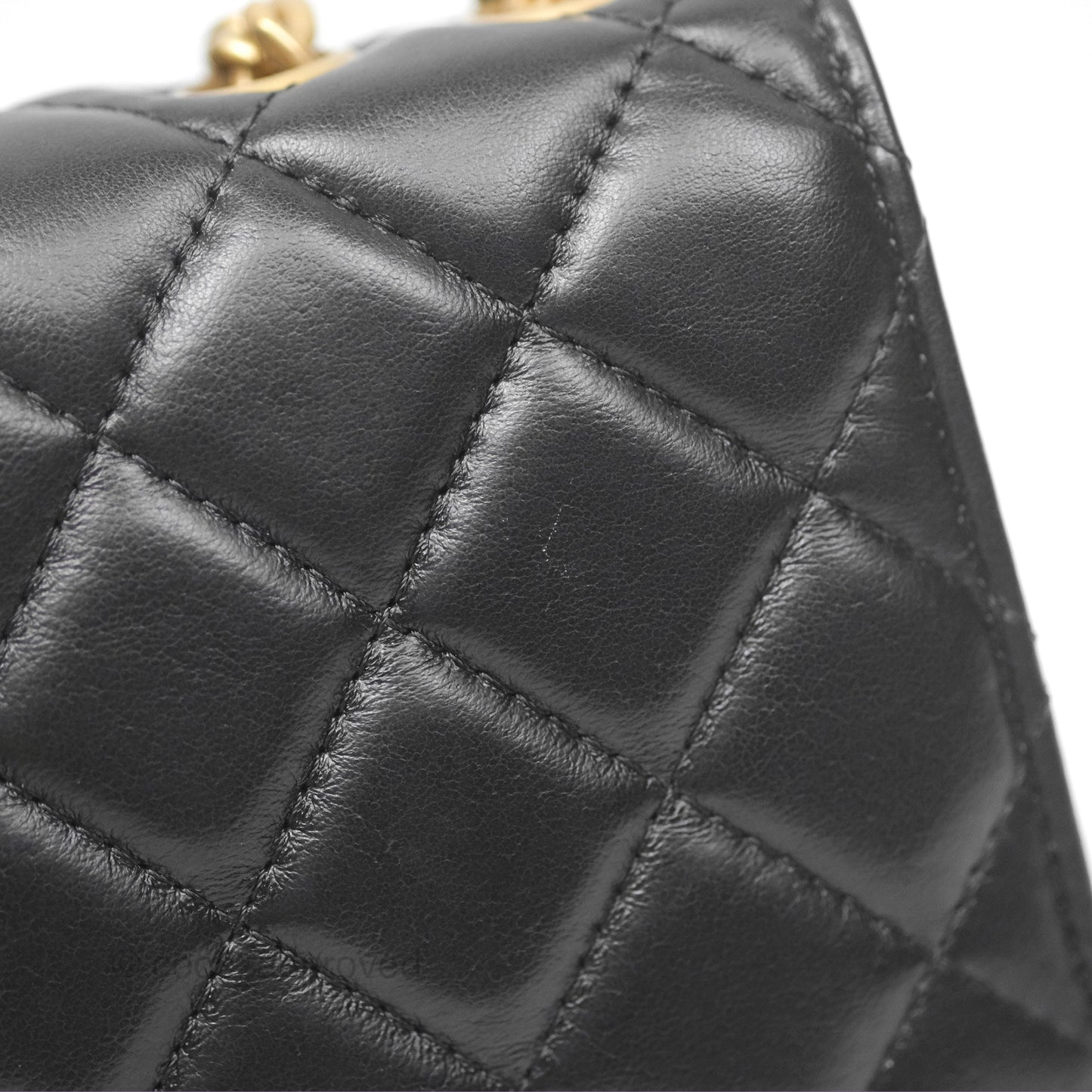Chanel All Slide Wallet on Chain WOC Adjustable Chain Quilted Black Lambskin 22K