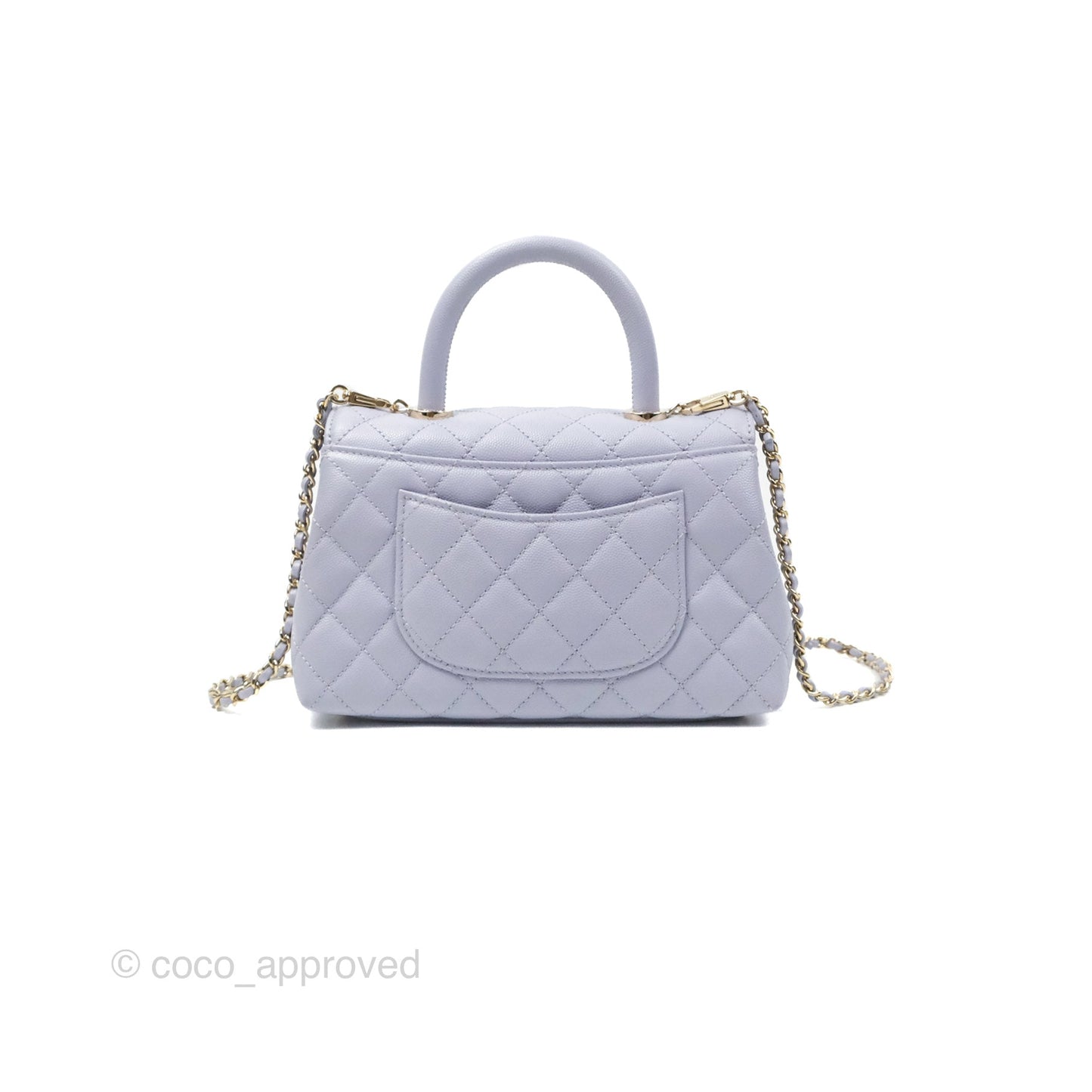 Chanel Small Coco Handle Quilted Purple Lilac Caviar Gold Hardware 21K