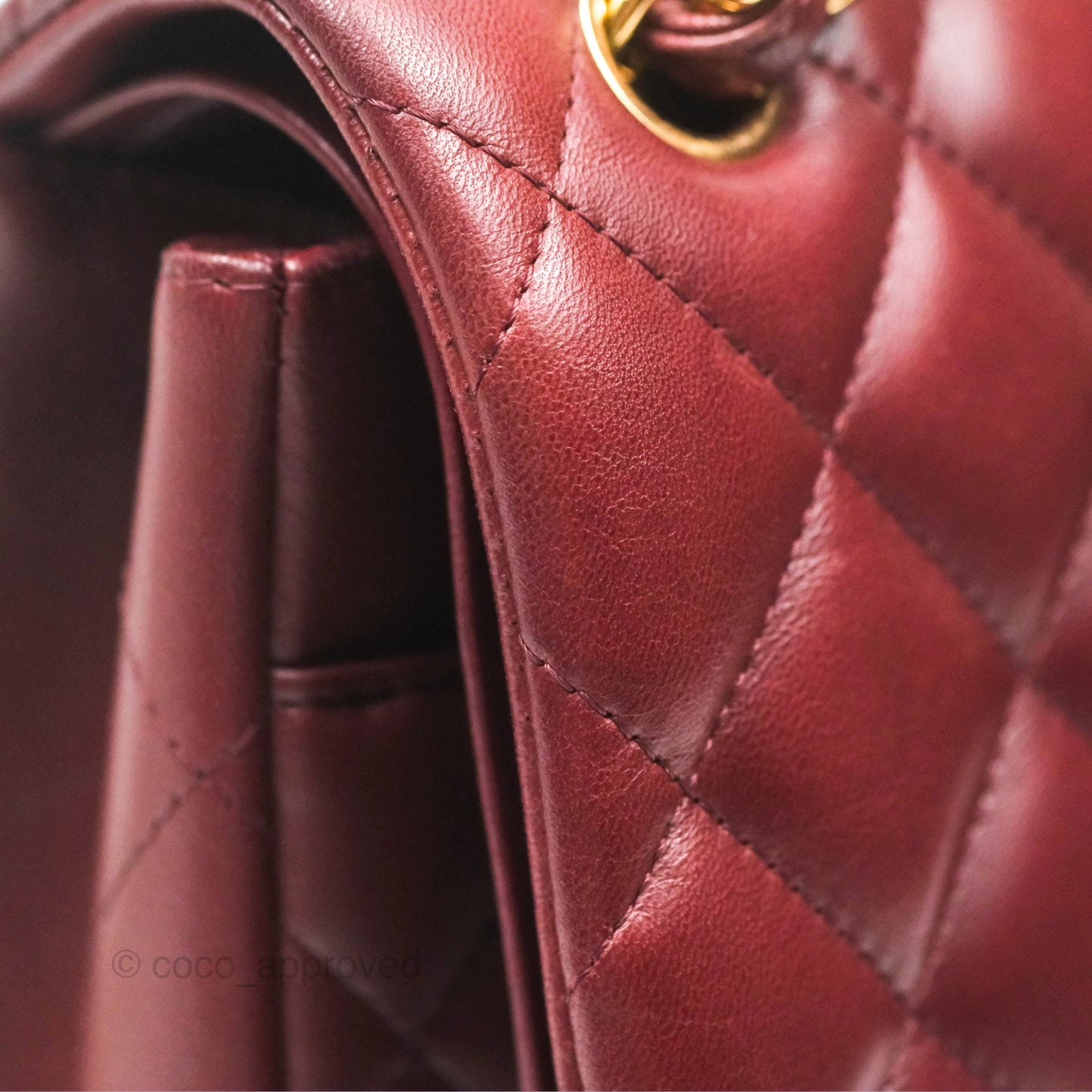 Chanel Jumbo Double Flap Burgundy Lambskin Gold Hardware