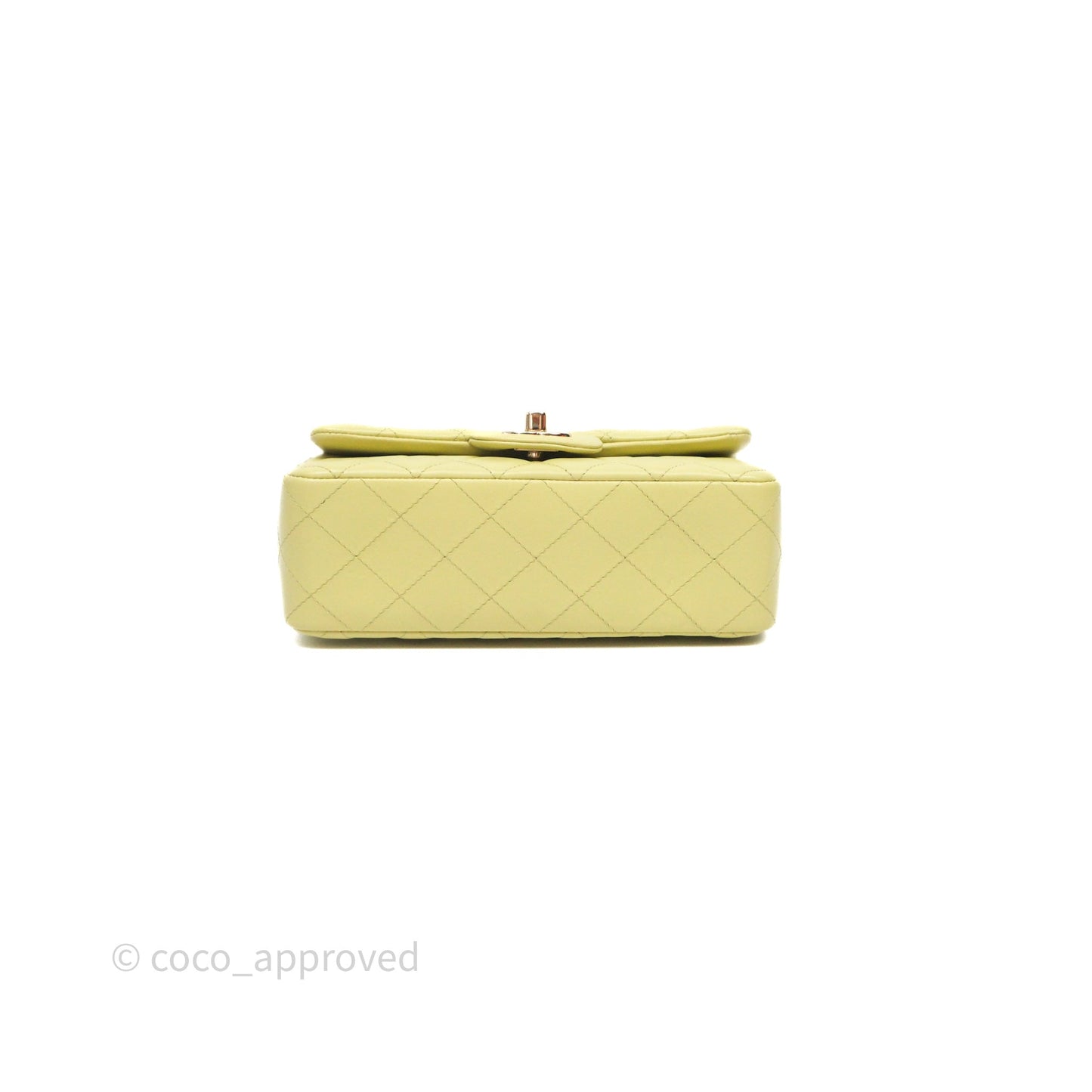 Chanel Mini Rectangular Flap Quilted Green Lambskin Gold Hardware