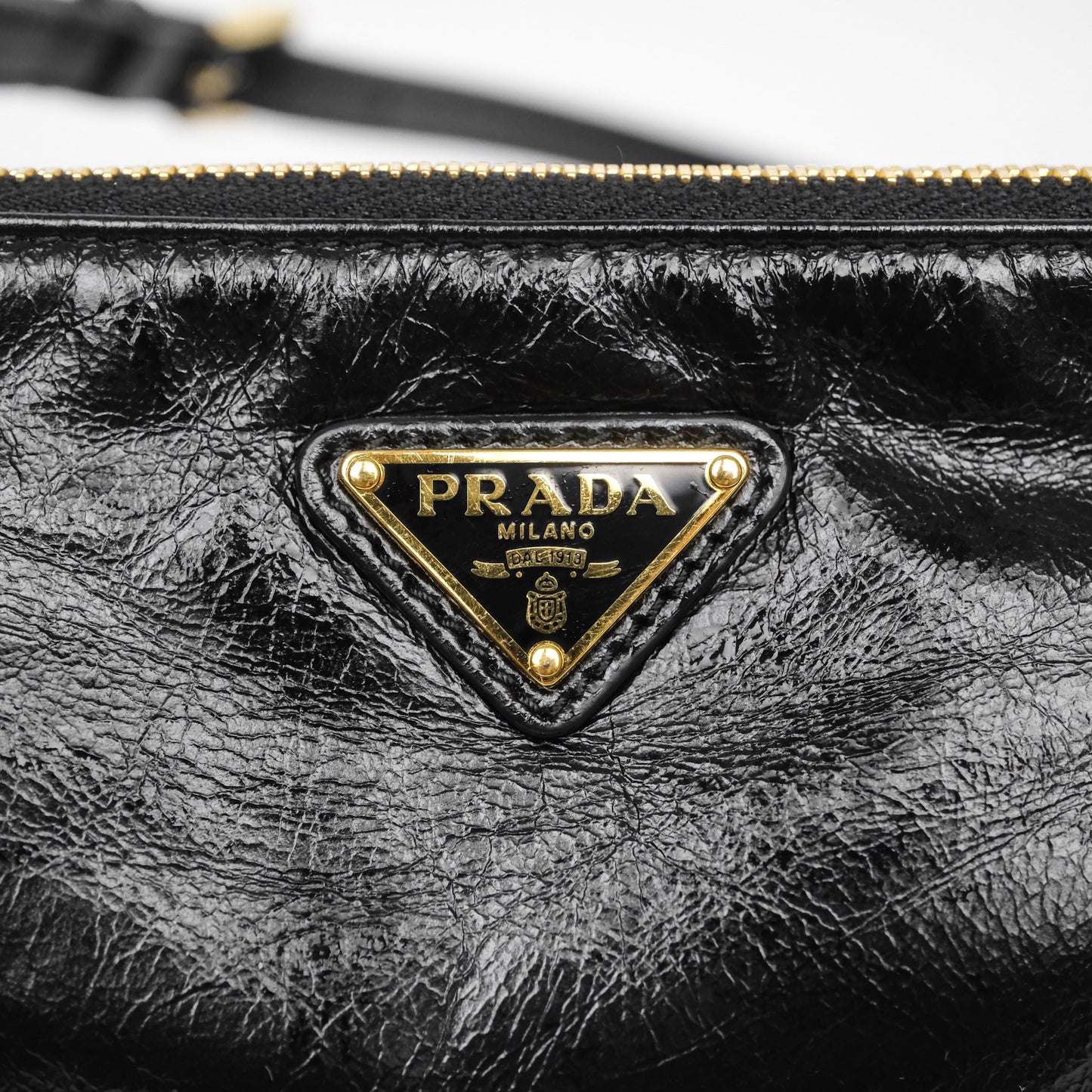 Prada Re-Edition 2002 Small Shoulder Bag Black Brushed Calf Leather