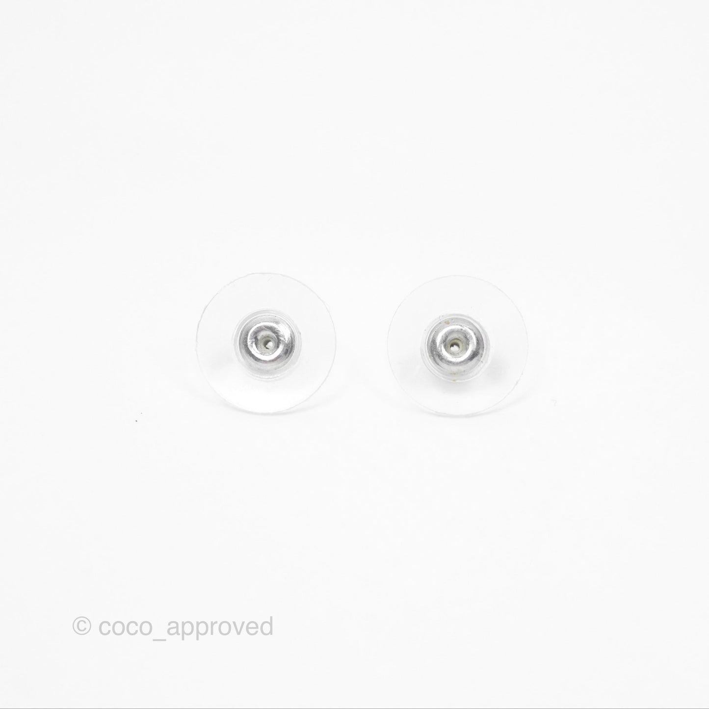 Chanel Crystal CC Star Earrings Silver Tone 20P