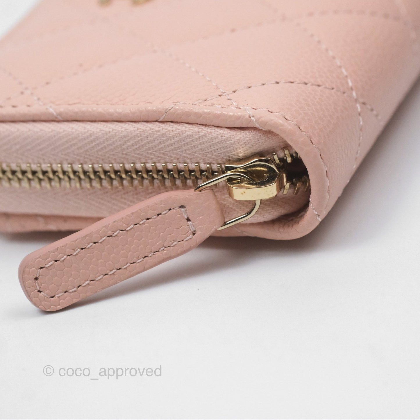 Chanel Classic Zipped Coin Purse Pink Caviar Gold Hardware