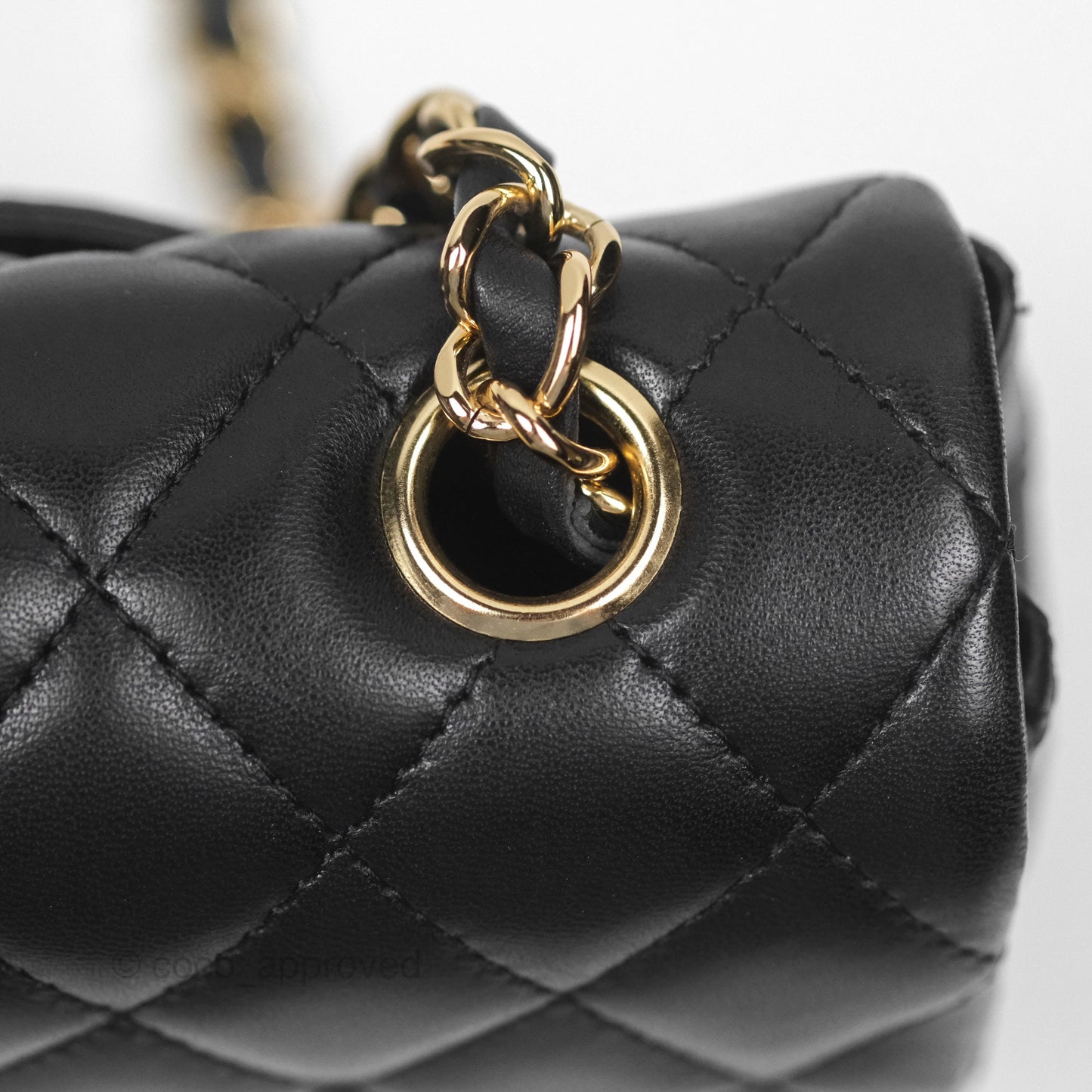 Chanel Quilted East West Flap Bag Black Lambskin Gold Hardware