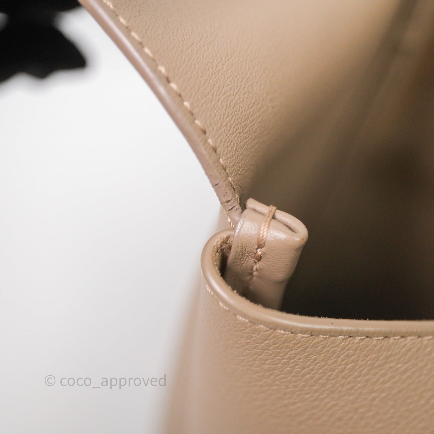 Saint Laurent LE 5 à 7 Supple Large Dusty Grey Grained Leather Gold Hardware