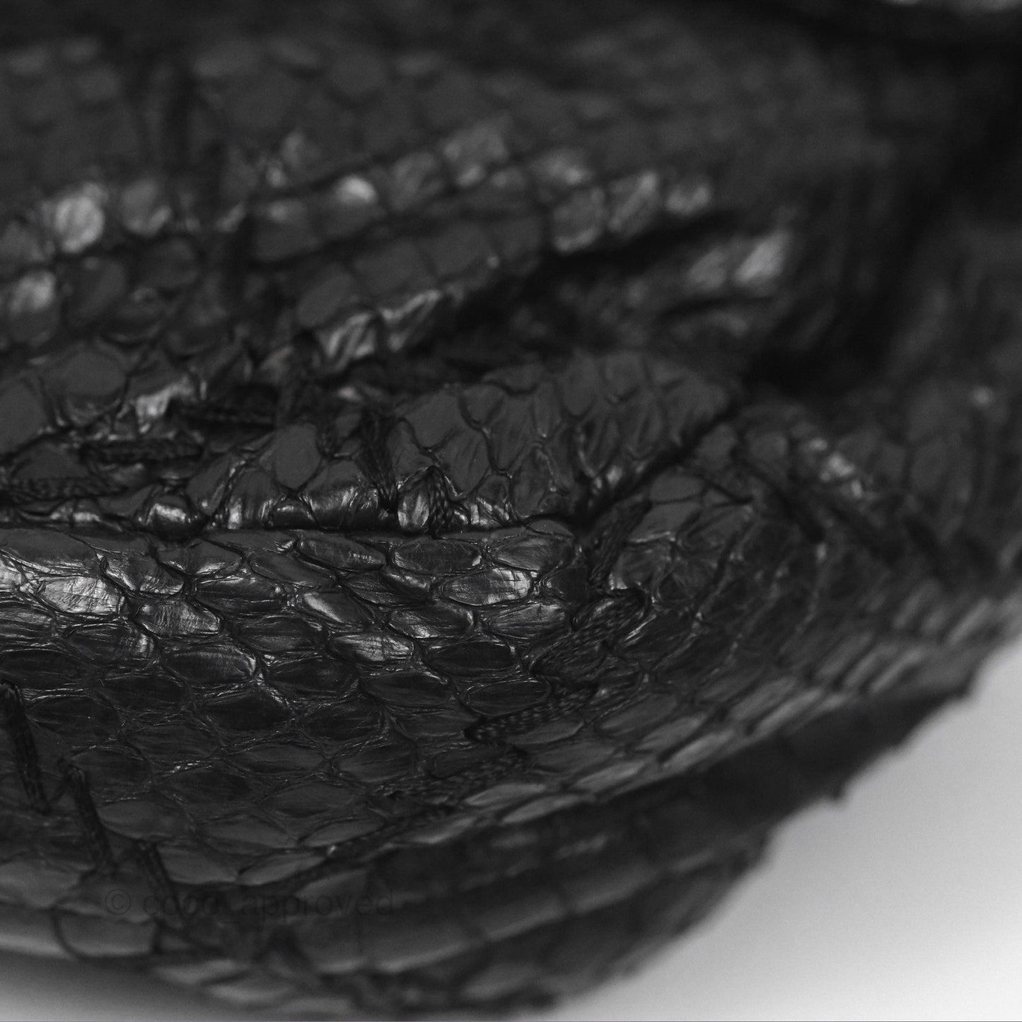Chanel Quilted Ultimate Stitch Flap Bag Matte Python Black Silver Hardware