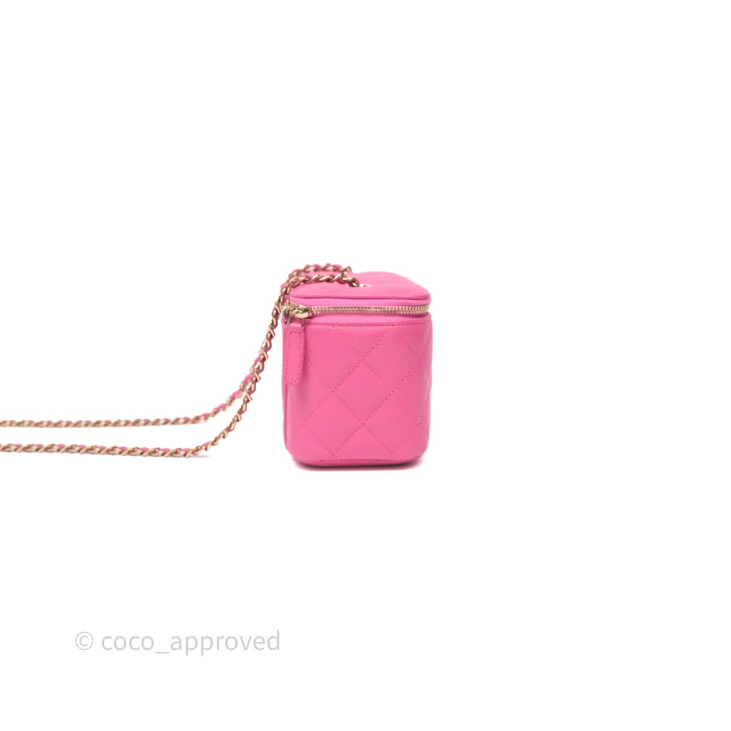 Chanel Classic Vanity With Chain Pink Caviar Gold Hardware