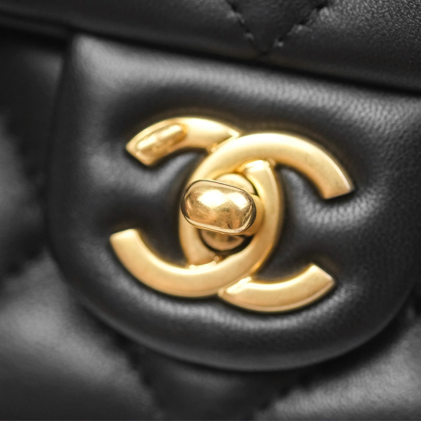Chanel Mini Flap Bag With Heart CC Charm Black Lambskin Aged Gold Hardware 22B