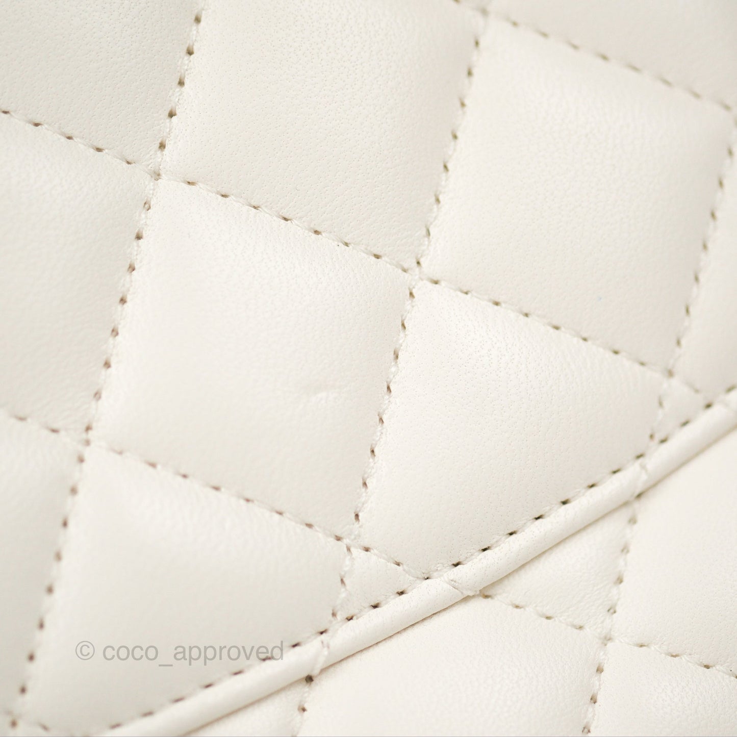 Chanel Mini Flap Bag with Coco Heart Chain White Lambskin Aged Gold Hardware