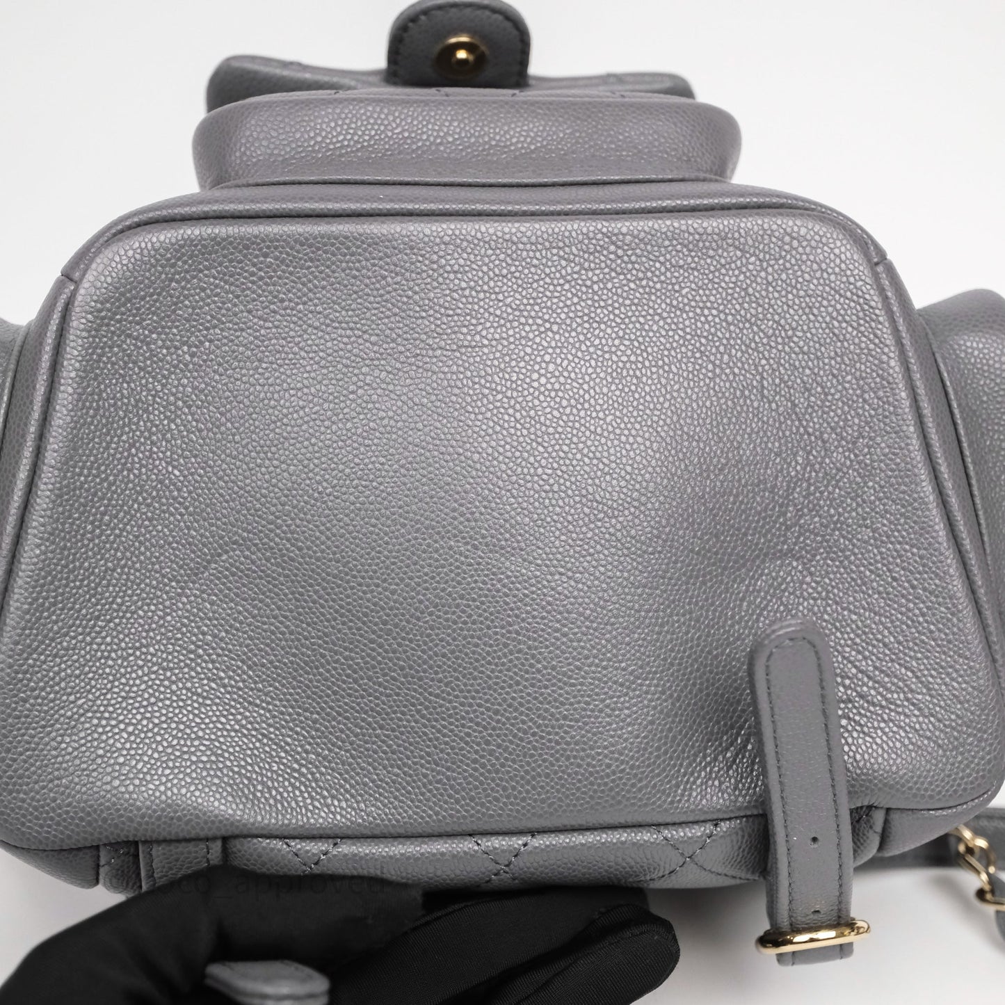 Chanel Small Duma Backpack Dark Grey Caviar Gold Hardware 23K