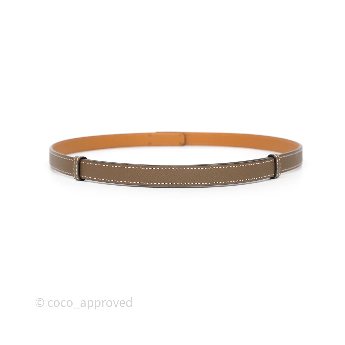 Hermès Kelly Buckle Belt Etoupe 18 Epsom Rose Gold Hardware