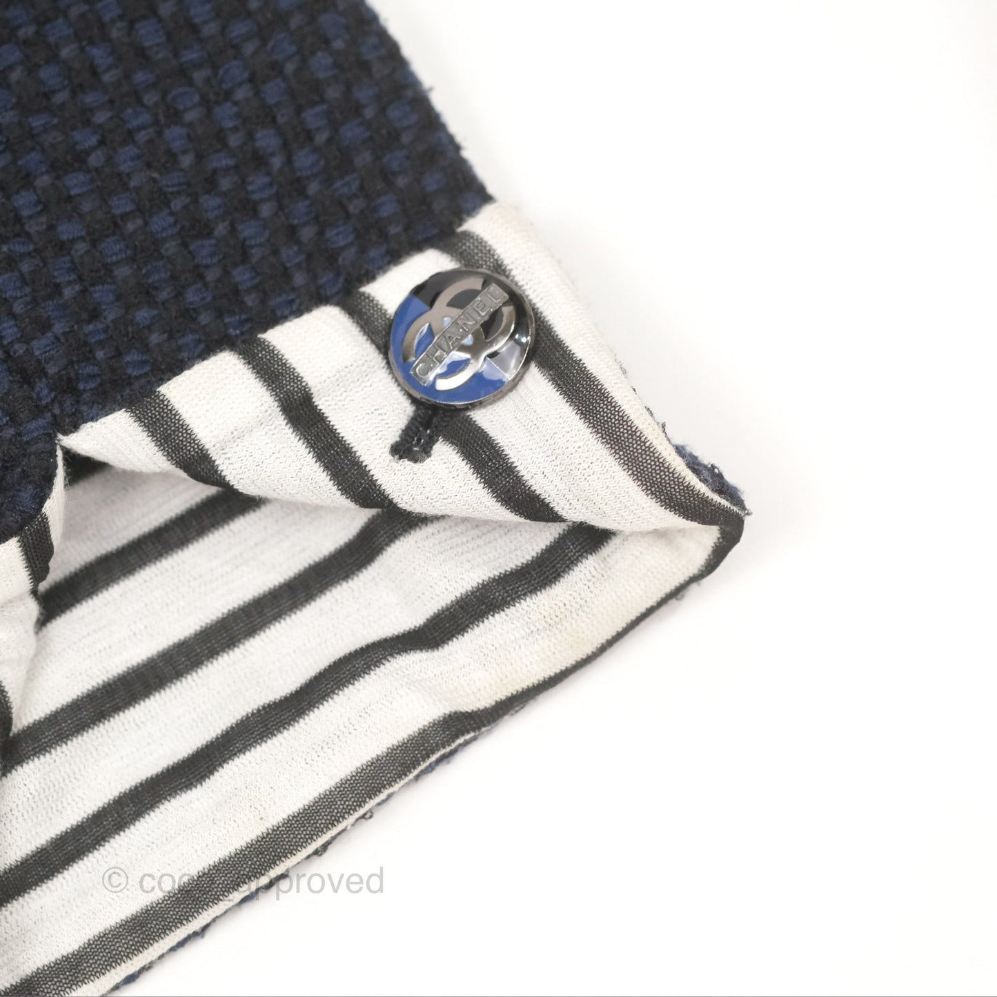 Chanel Double Zip Jacket Tweed Navy