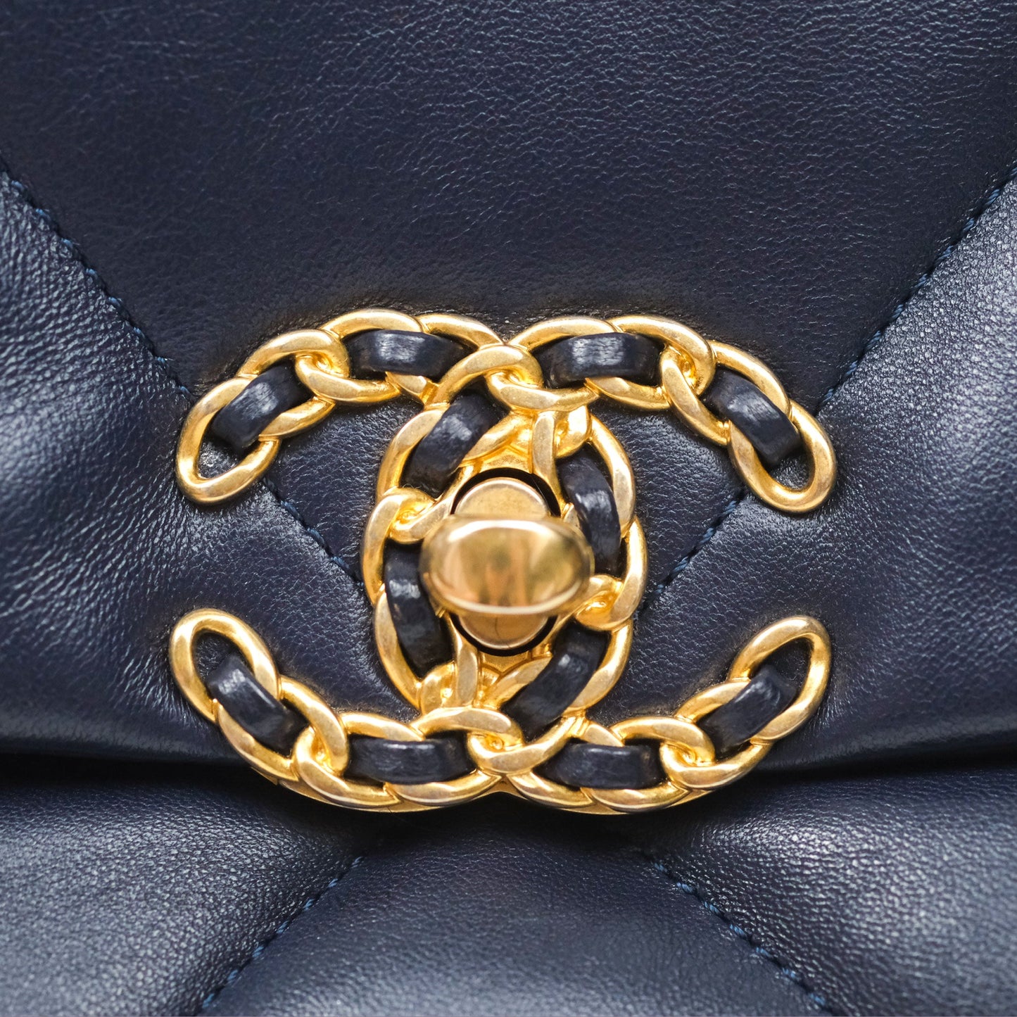 Chanel 19 Small Dark Navy Mixed Hardware