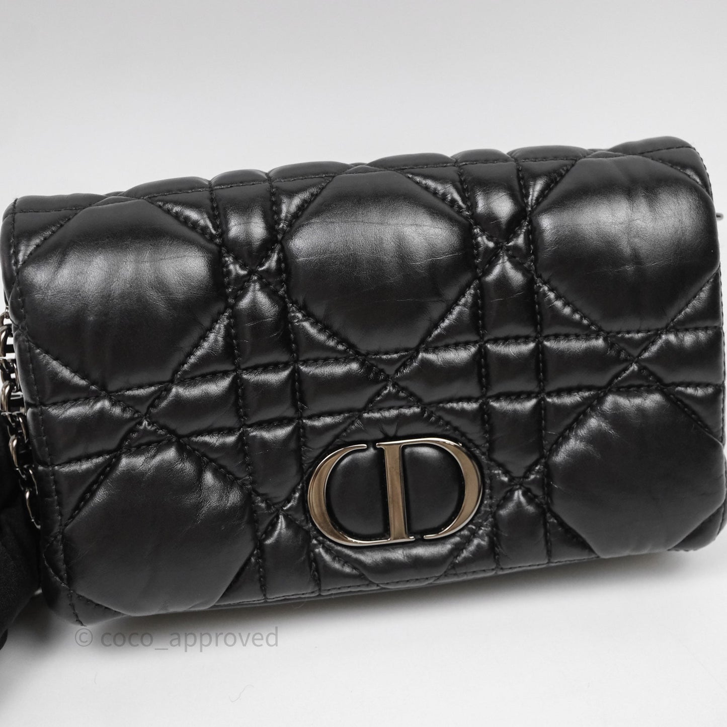 Christian Dior Mini Caro Bag Black Macrocannage
