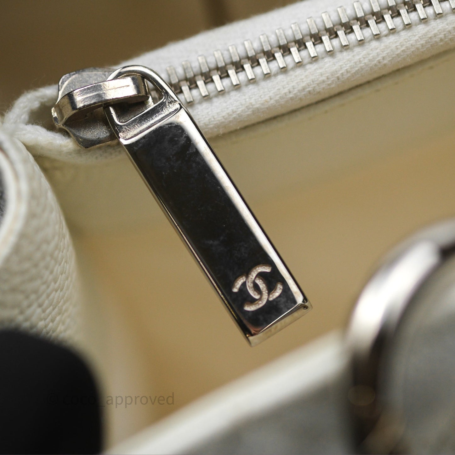 Chanel GST White Caviar Silver Hardware