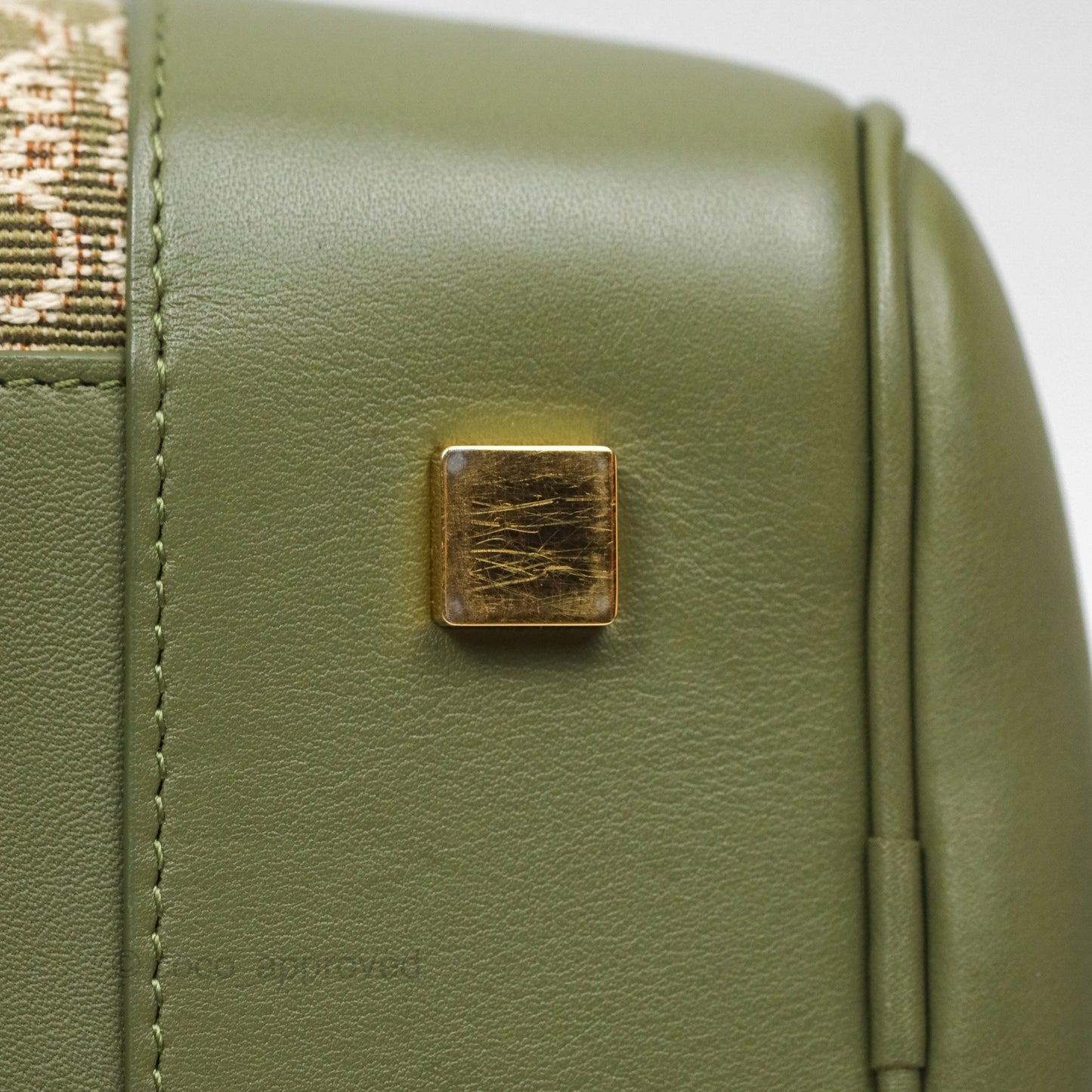 Loewe Amazona 19 Square Green/ Avocado Green in Anagram Jacquard and Calfskin