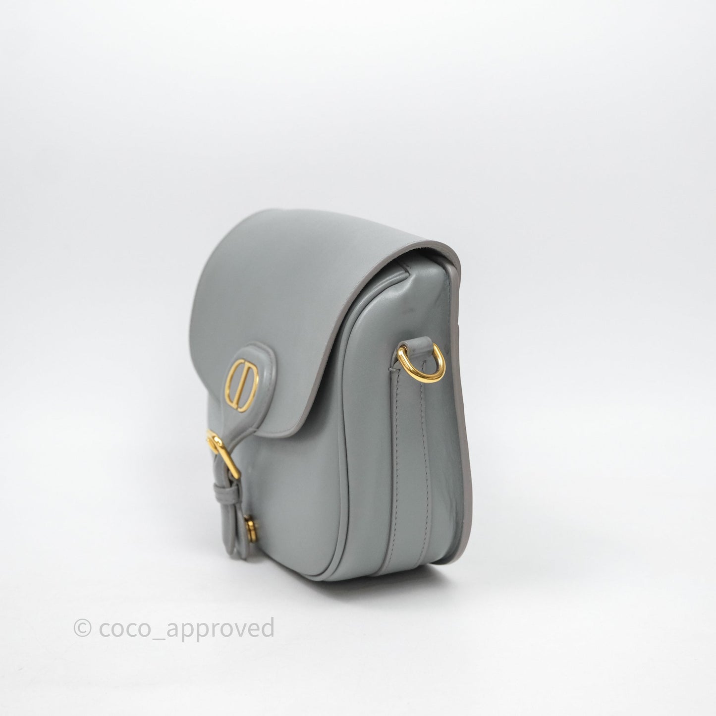 Christian Dior Medium Bobby Flap Grey Box Calfskin