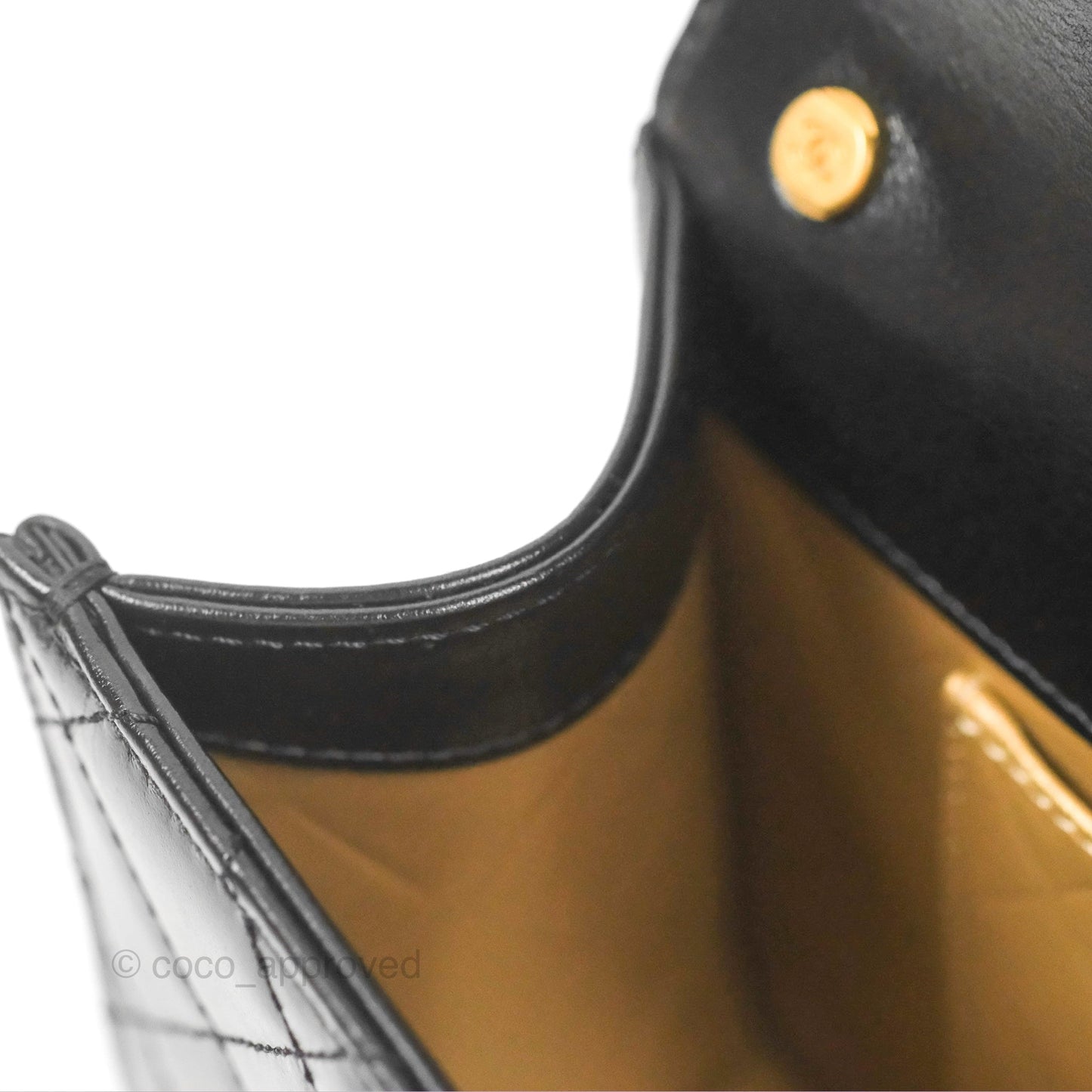 Chanel Mini Diana Flap Bag Black Calfskin Aged Gold Hardware 21B