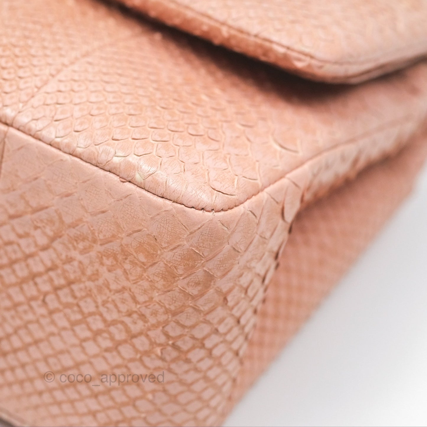 Chanel Jumbo Double Flap Python Pink Gold Hardware