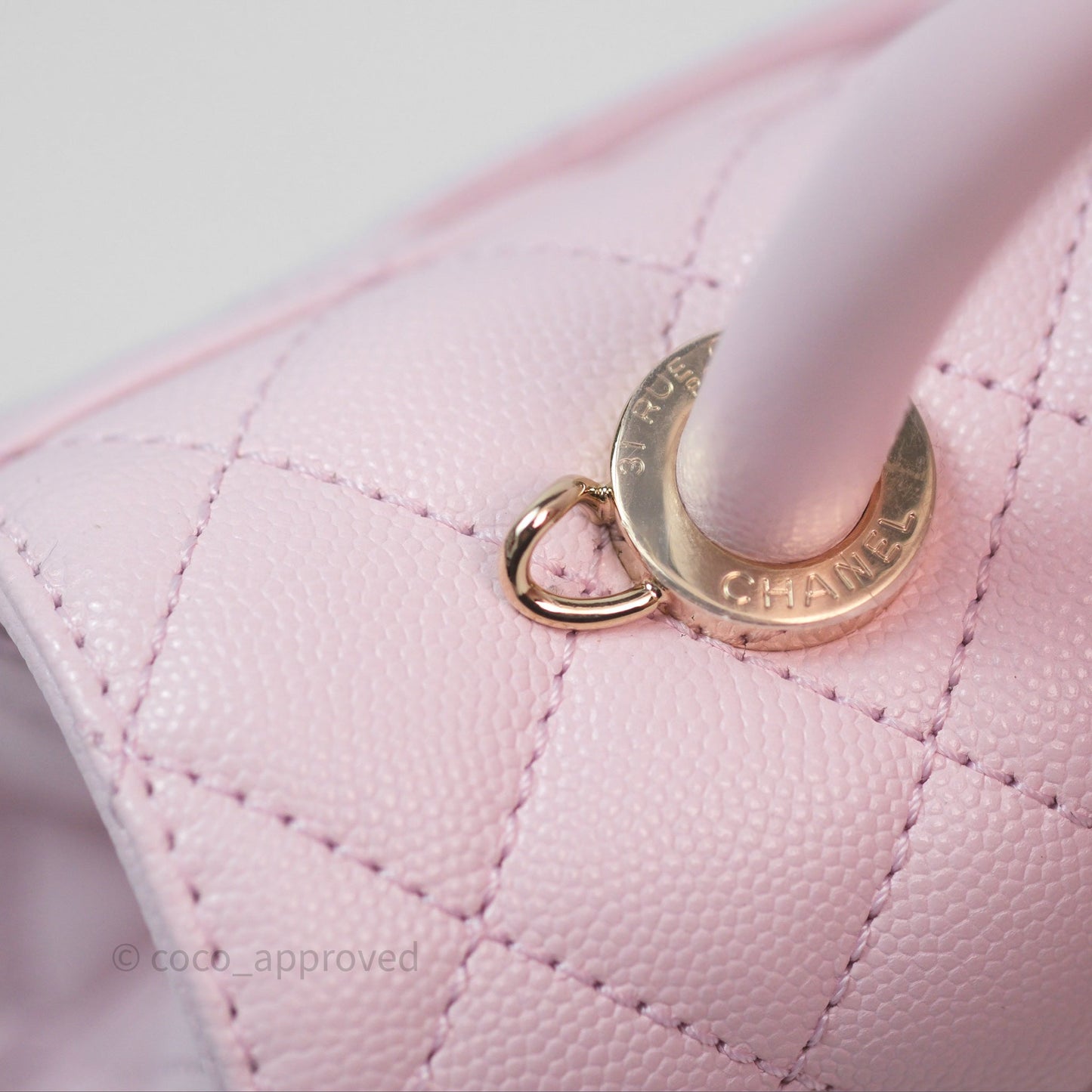 Chanel Small Coco Handle Light Pink Caviar Gold Hardware