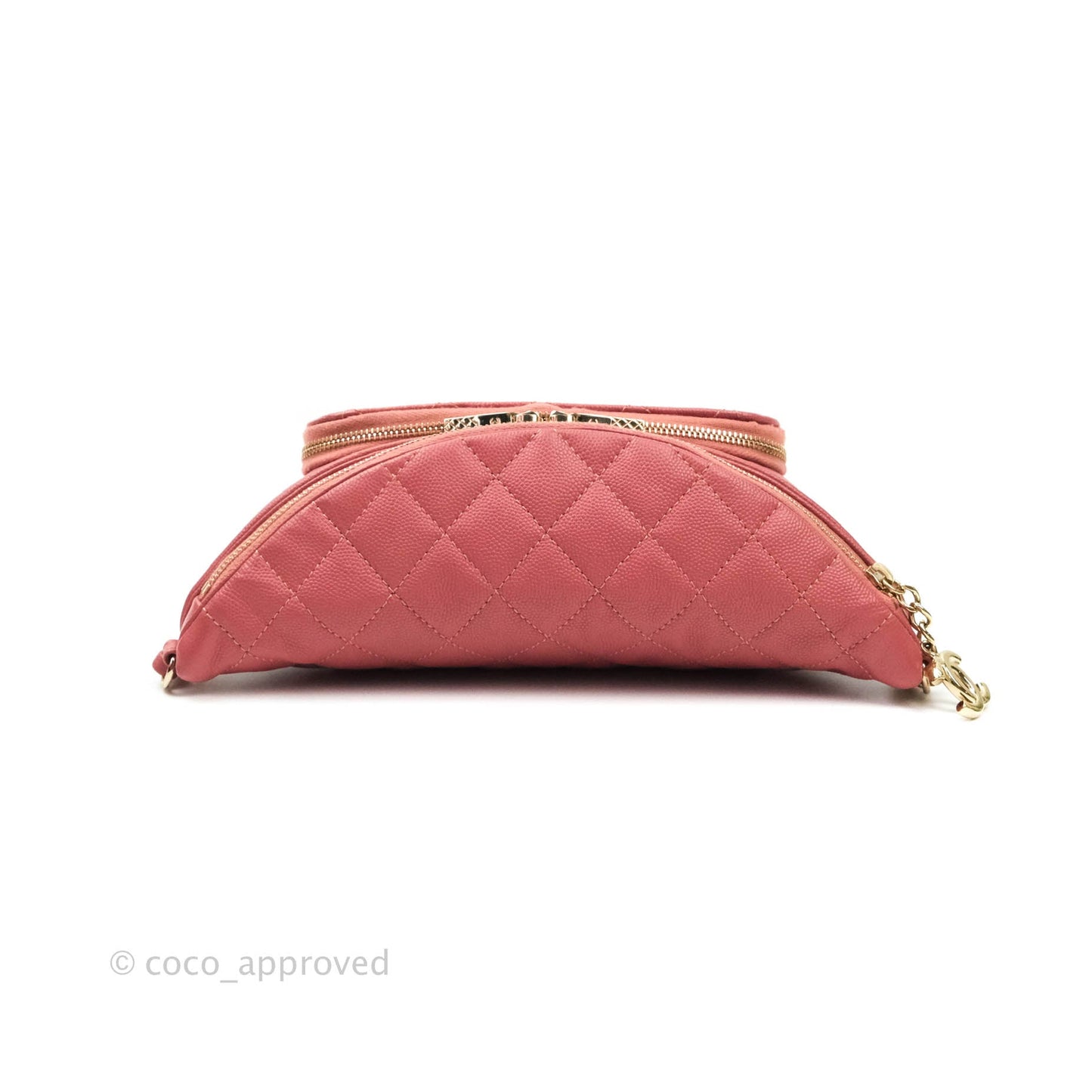 Chanel Quilted Business Affinity Waist Belt Bag Pink Caviar Gold Hardware