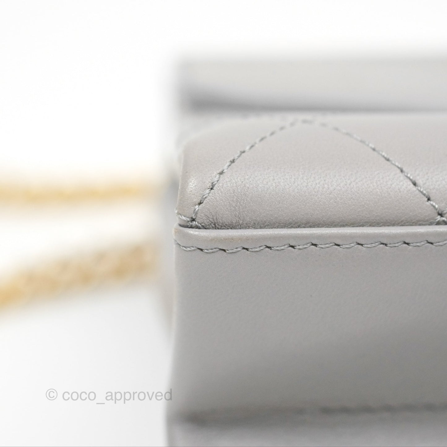 Chanel Small Quilted Coco Luxe Flap Bag Grey Calfskin Aged Gold Hardware