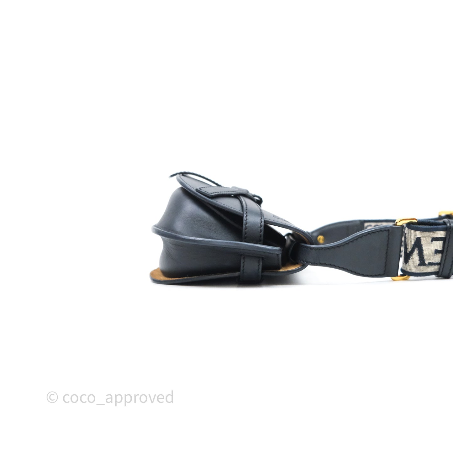 Loewe Mini Gate Dual Bag in Soft Calfskin & Jacquard Strap Black