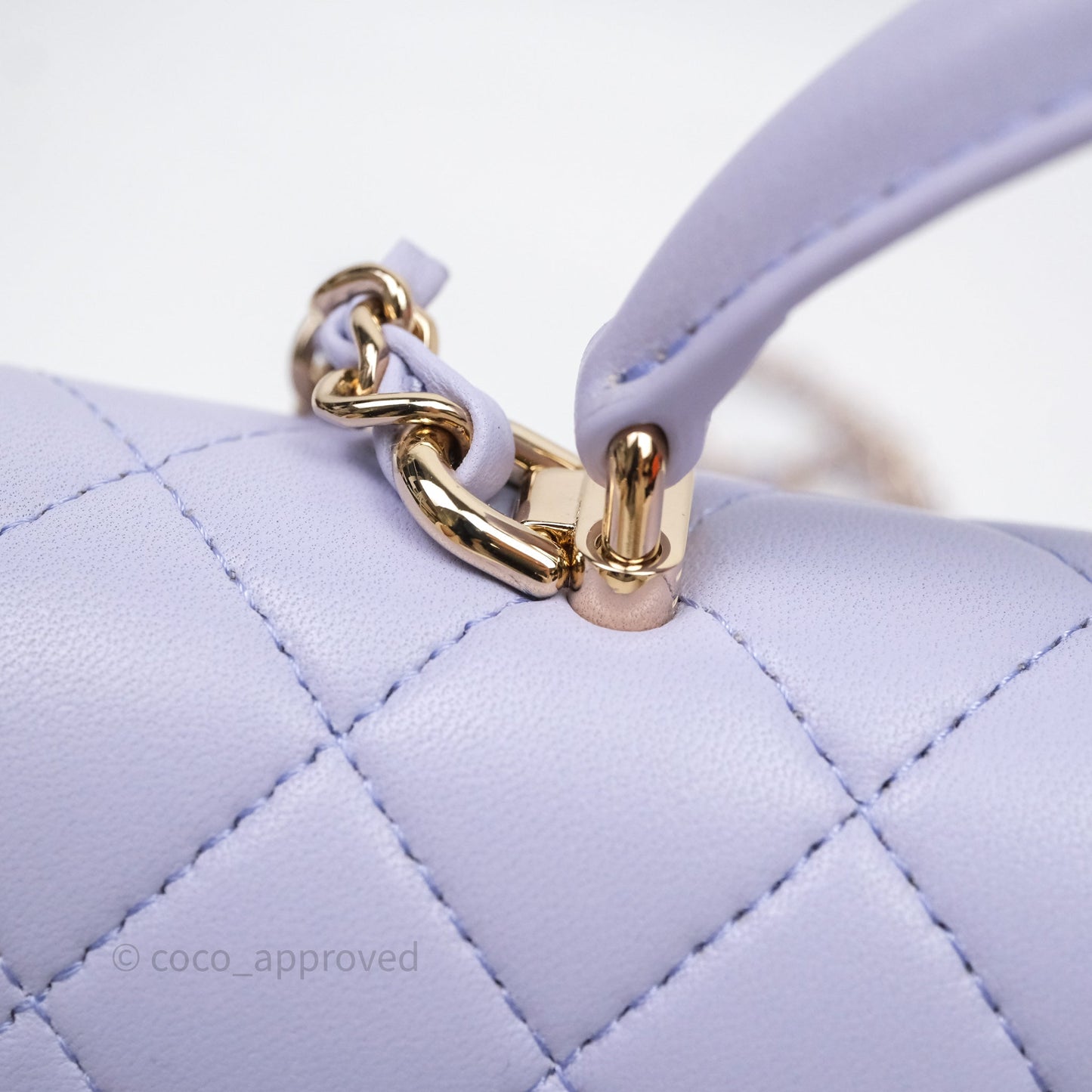 Chanel Top Handle Mini Rectangular Flap Bag Lilac Lambskin Gold Hardware