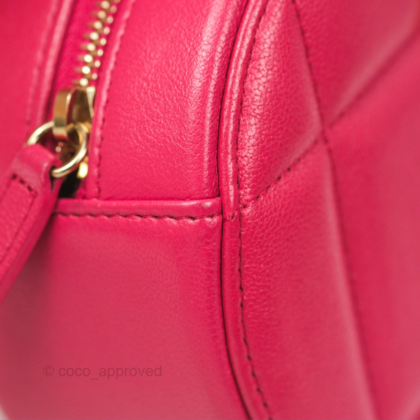 Chanel 19 Round Clutch With Chain Dark Pink Mixed Hardware