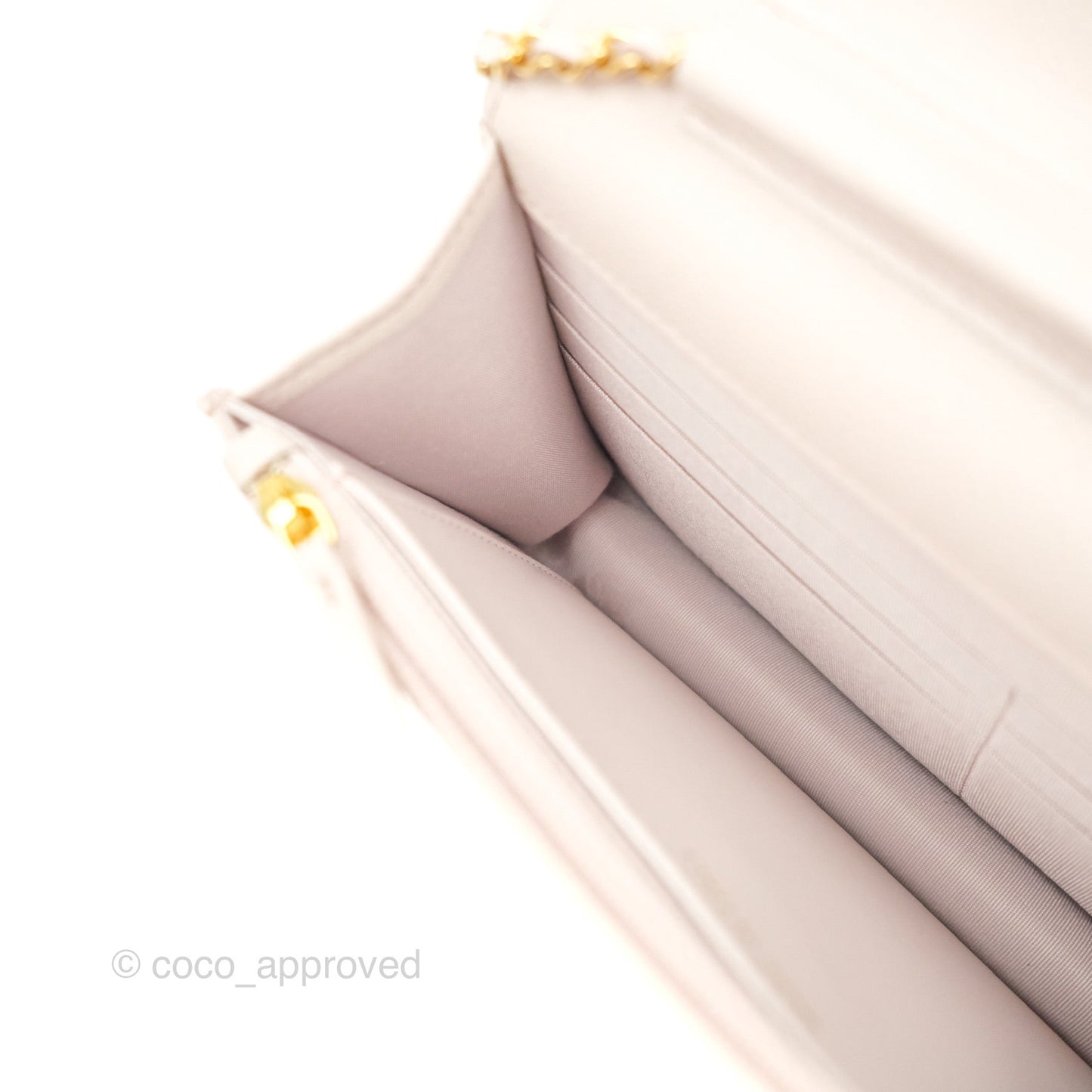 Chanel Quilted WOC Lilac Caviar CC Coco Chain Gold Hardware