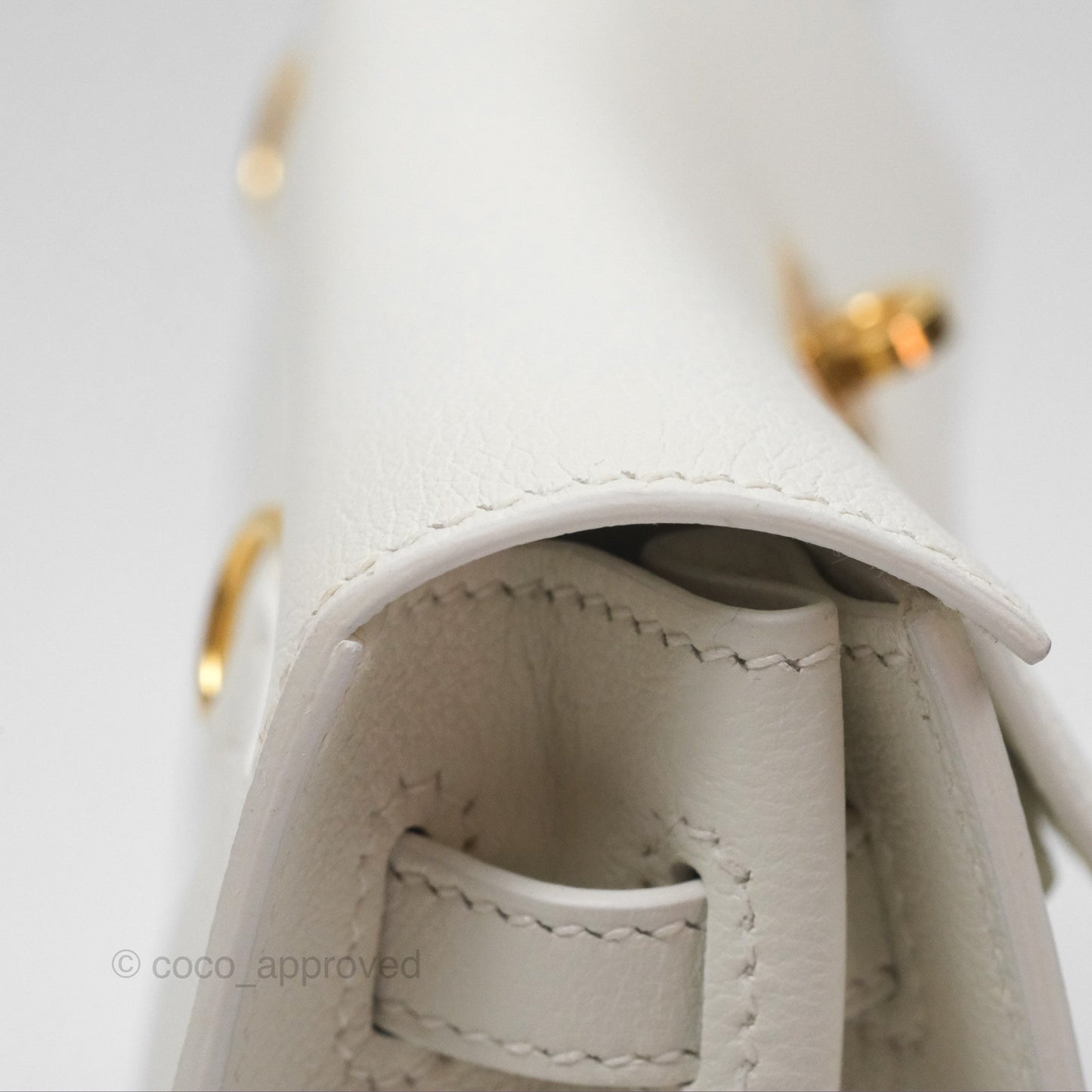 Hermès Kelly Danse II Bag White Evercolor Gold Hardware