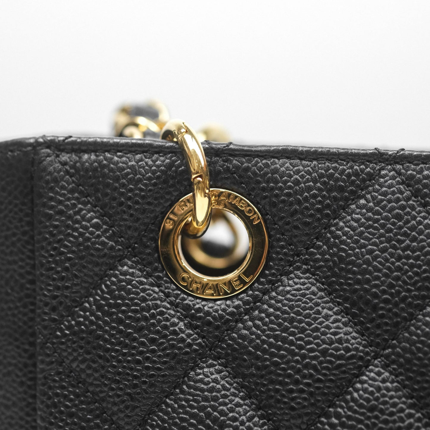 Chanel Vertical GST Black Caviar Gold Hardware