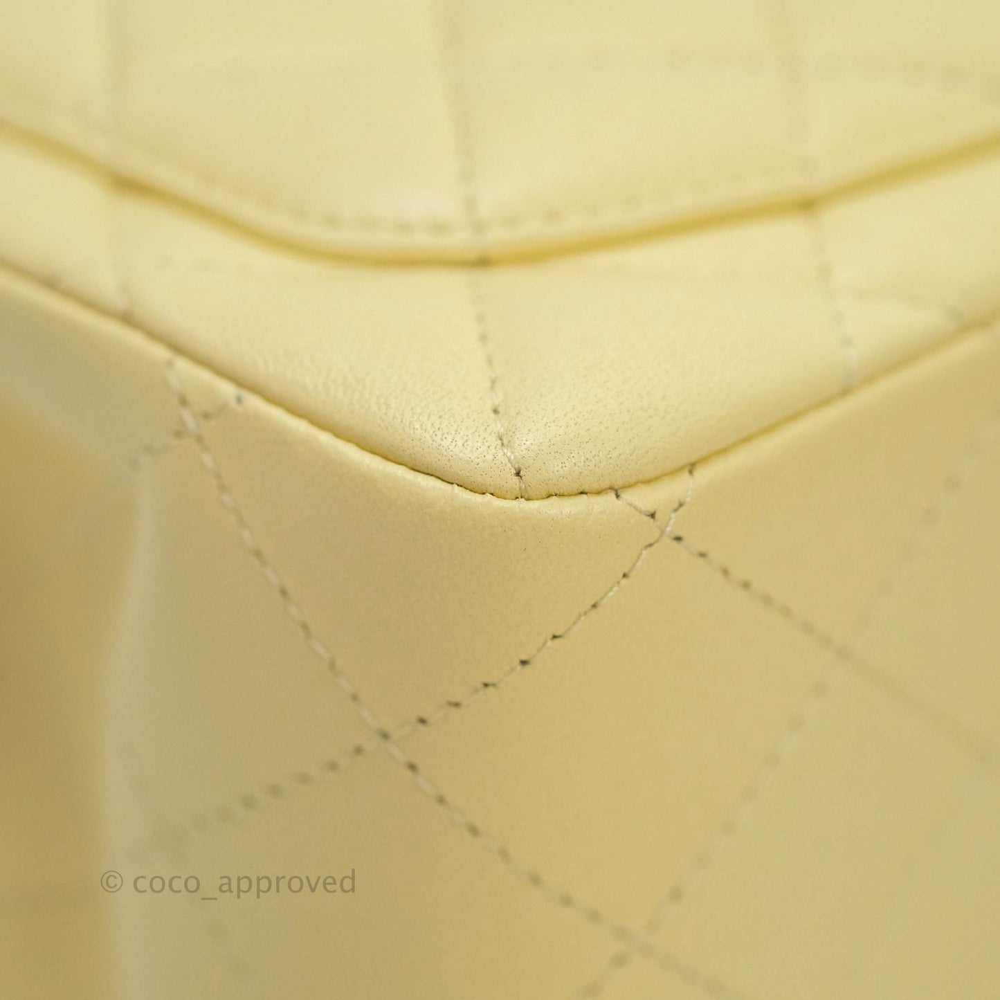 Chanel Mini Square Pale Yellow Lambskin Gold Hardware 21C
