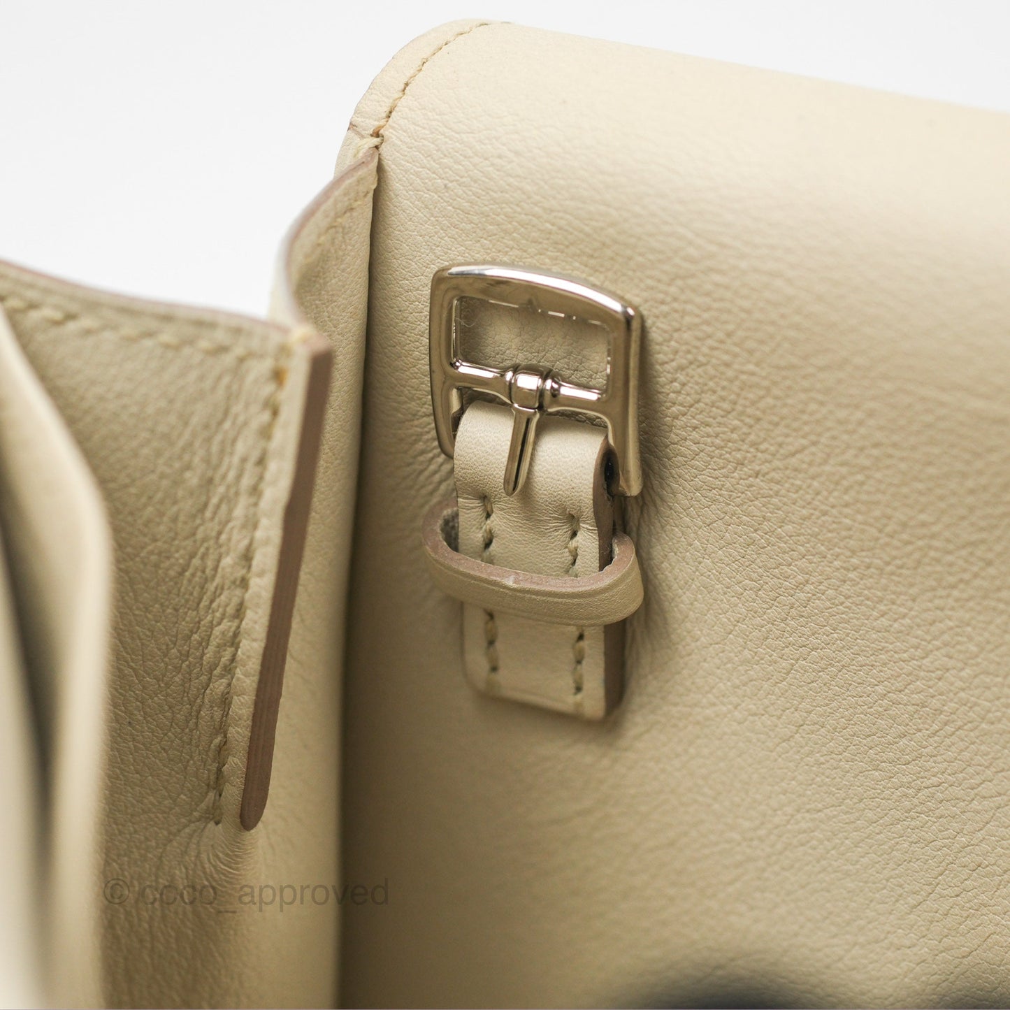 Hermès Halzan 22 Mini Craie Swift Palladium Hardware